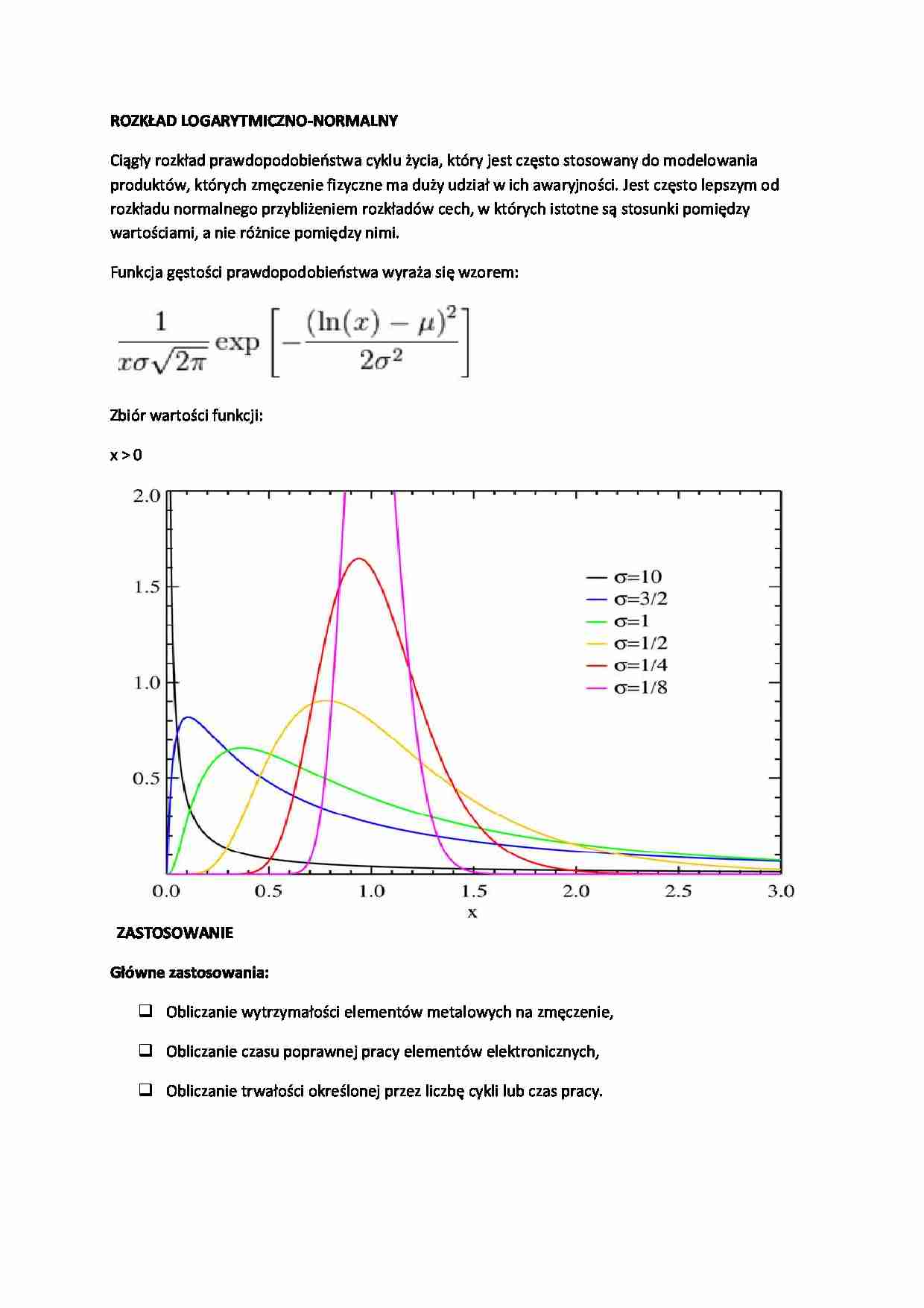 Rozkład rogarytmiczno-normalny - omówienie - strona 1