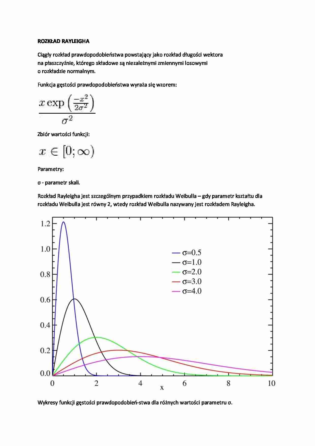 Rozkład rayleigha - omówienie - strona 1