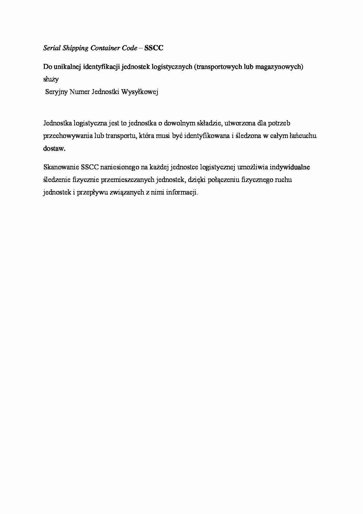 Serial Shipping Container Code - omówienie - strona 1