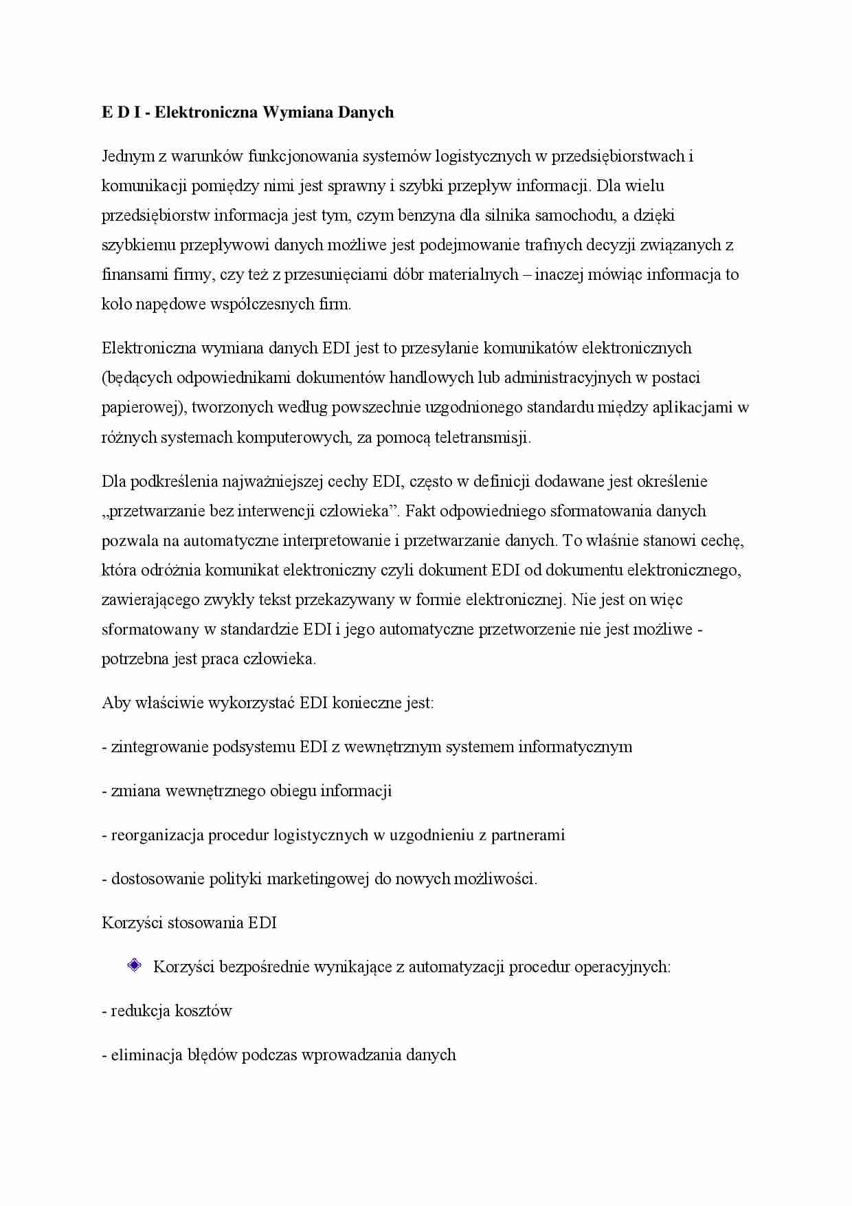Elektroniczna wymiana danych - omówienie - strona 1