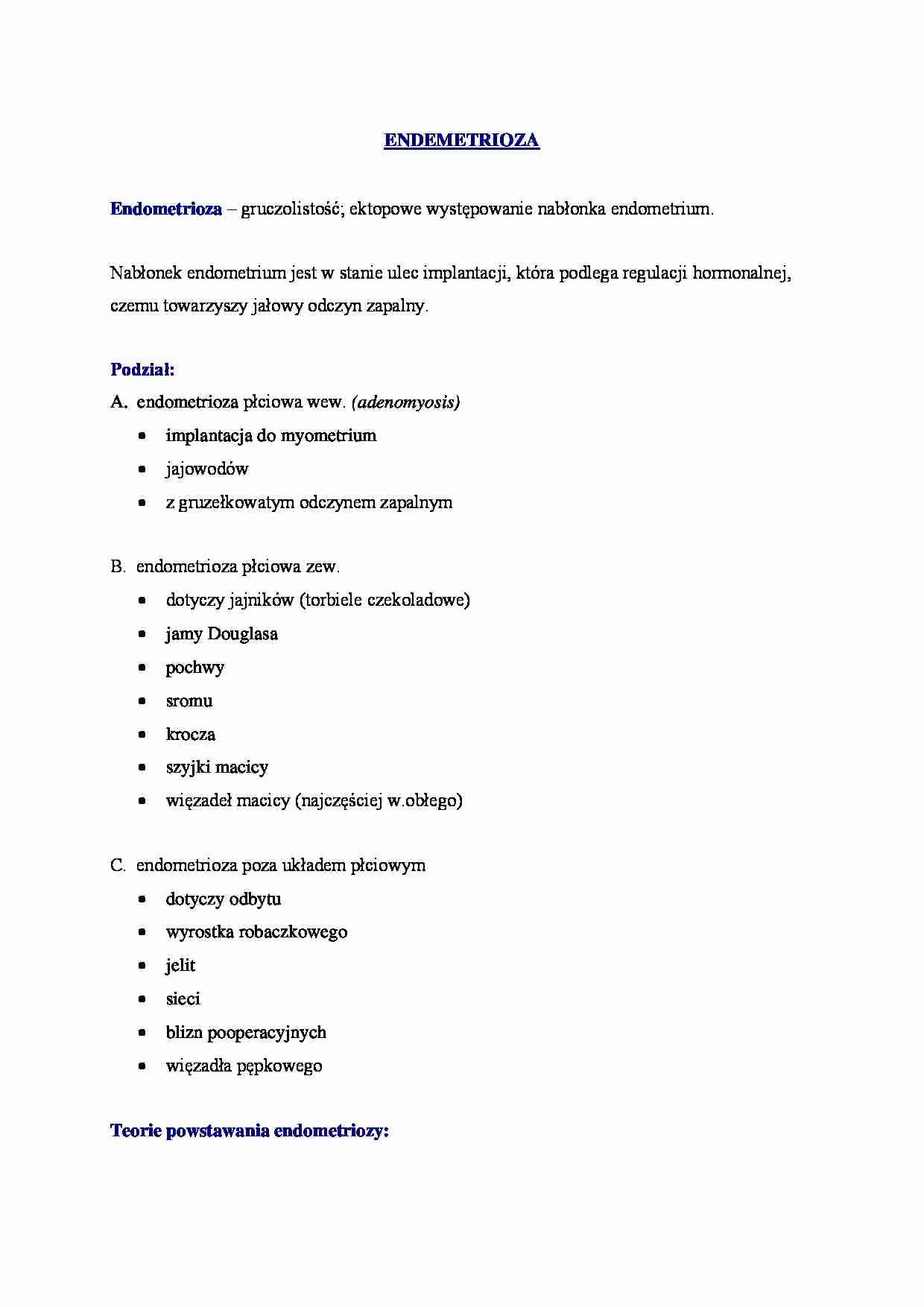 Endemetrioza - omówienie - strona 1
