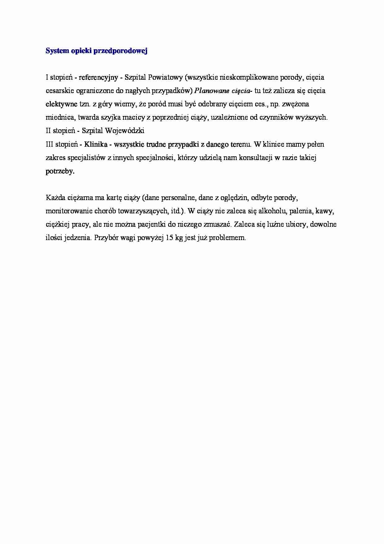 System opieki przedporodowej - omówienie - strona 1