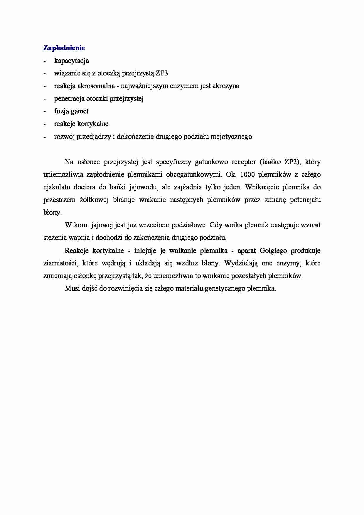 Zapłodnienie - omówienie - strona 1
