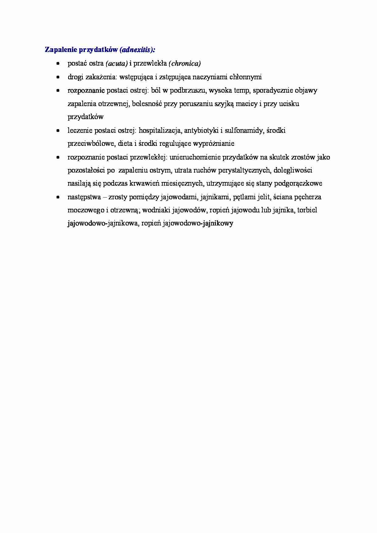 Zapalenie przydatków - omówienie - strona 1