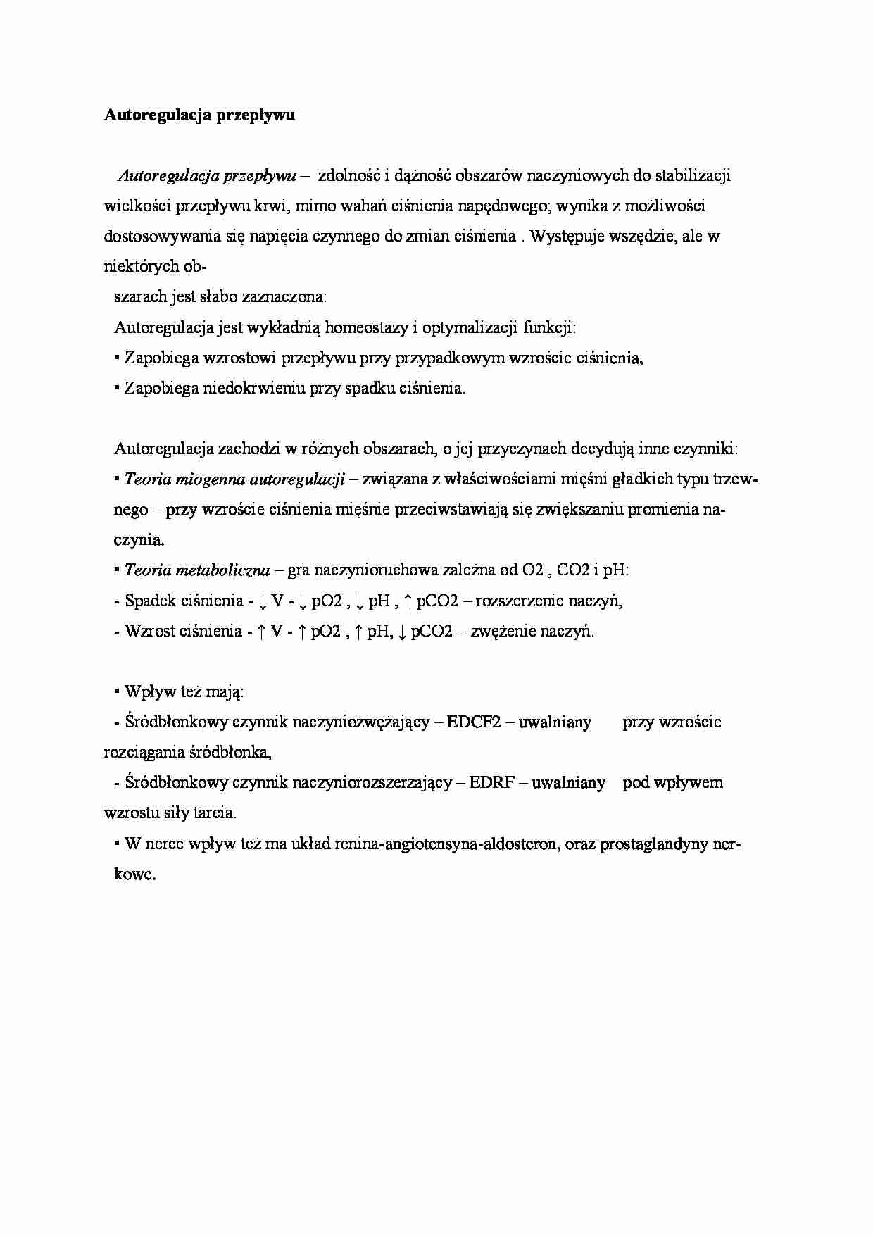 Autoregulacja przepływu - omówienie - strona 1