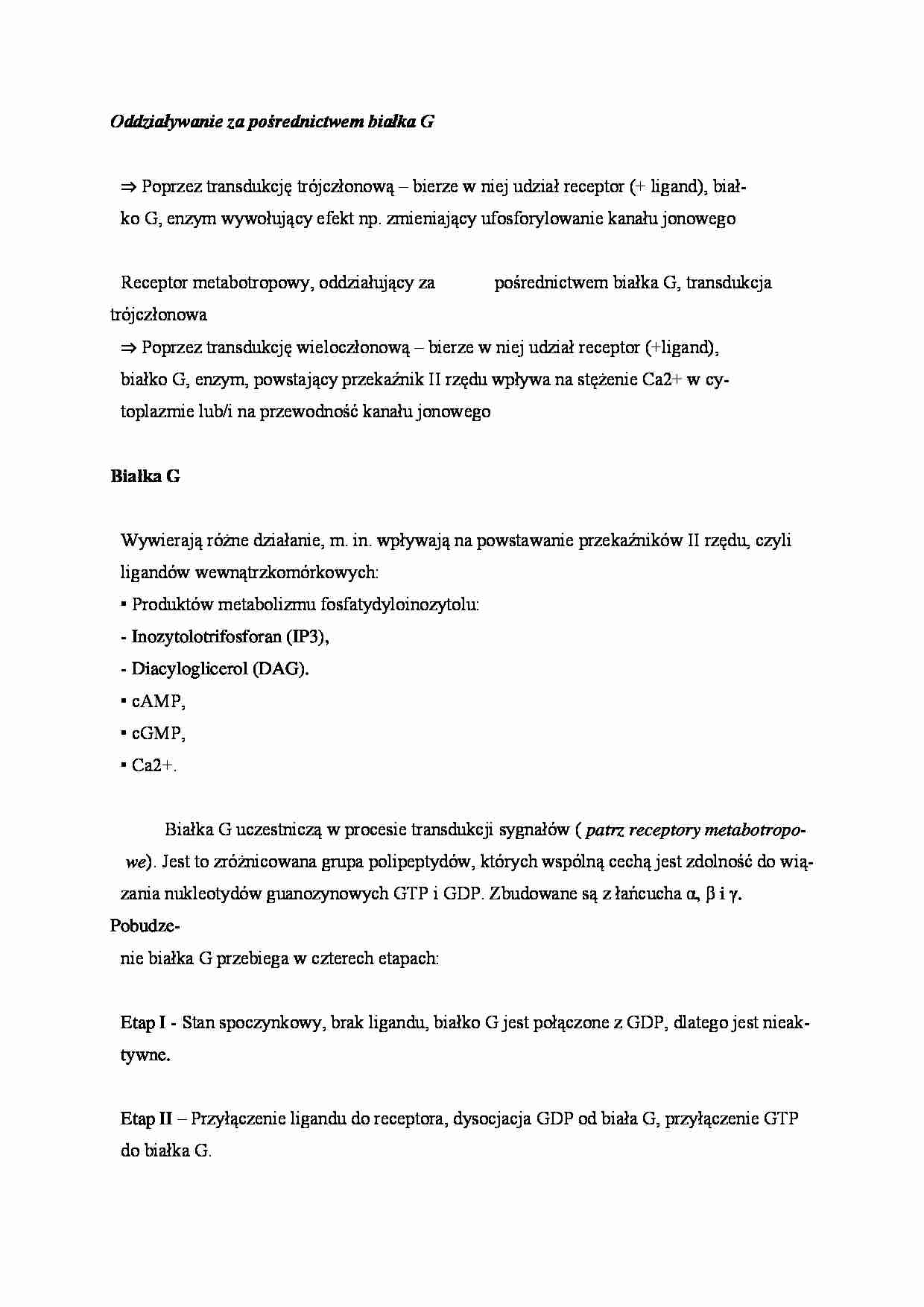 Białka G - omówienie - strona 1