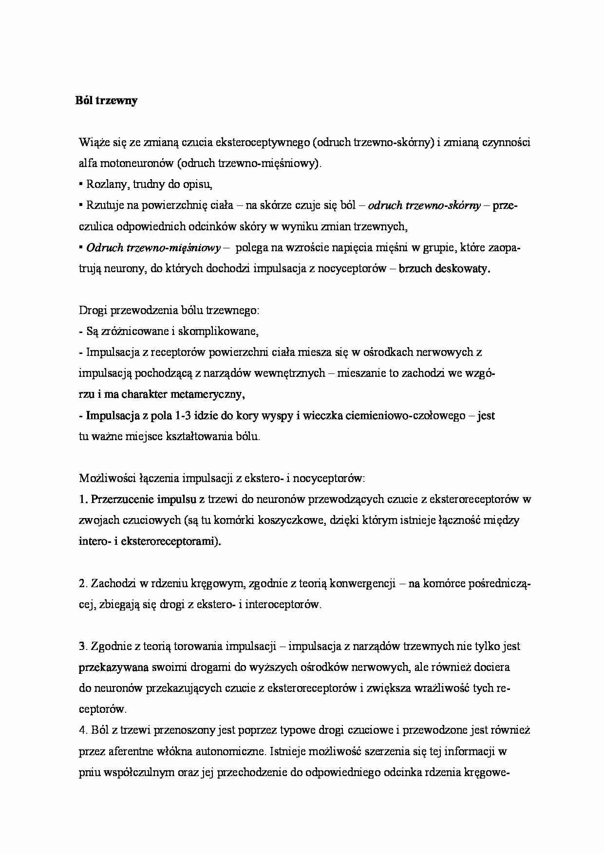 Ból trzewny - omówienie - strona 1