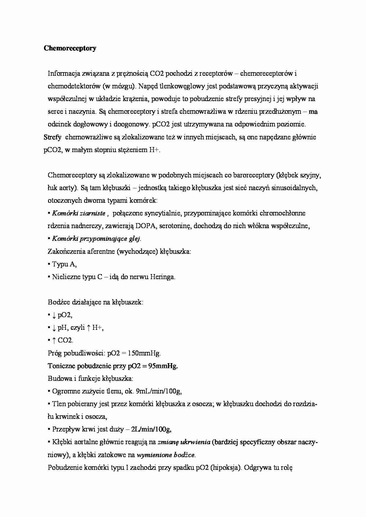 Chemoreceptory - omówienie - strona 1