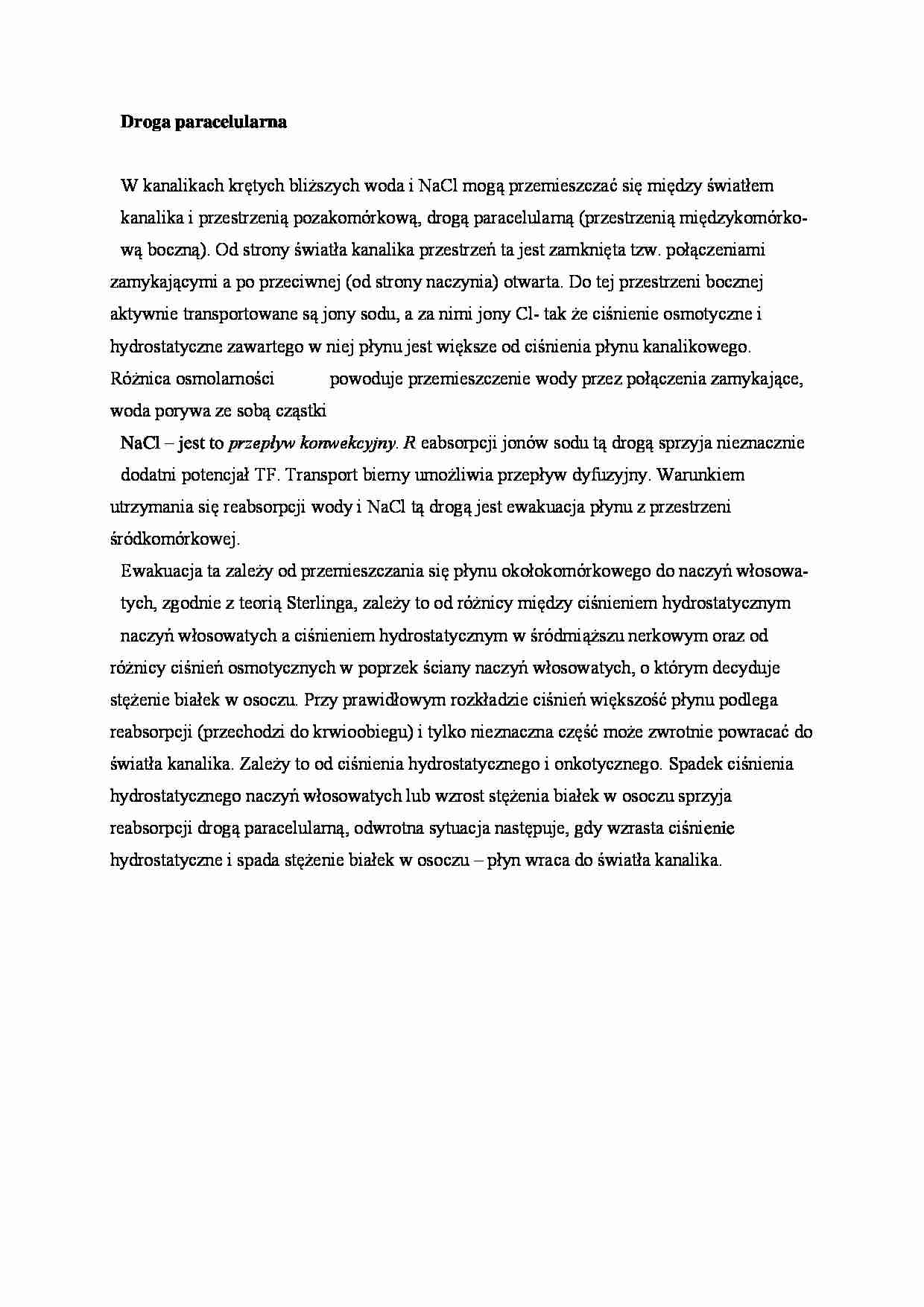Droga paracelularna - omówienie - strona 1