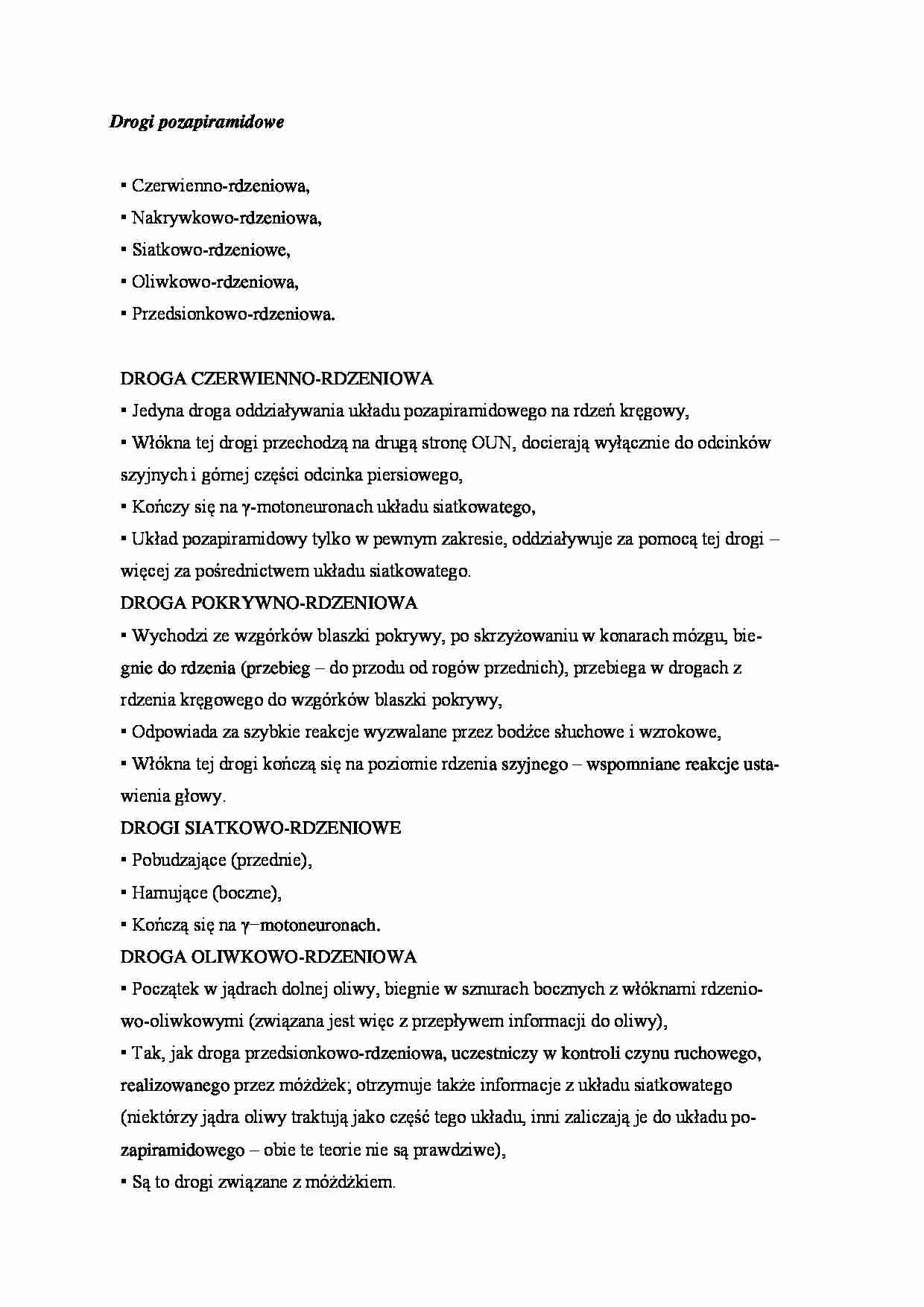 Drogi pozapiramidowe - omówienie - strona 1