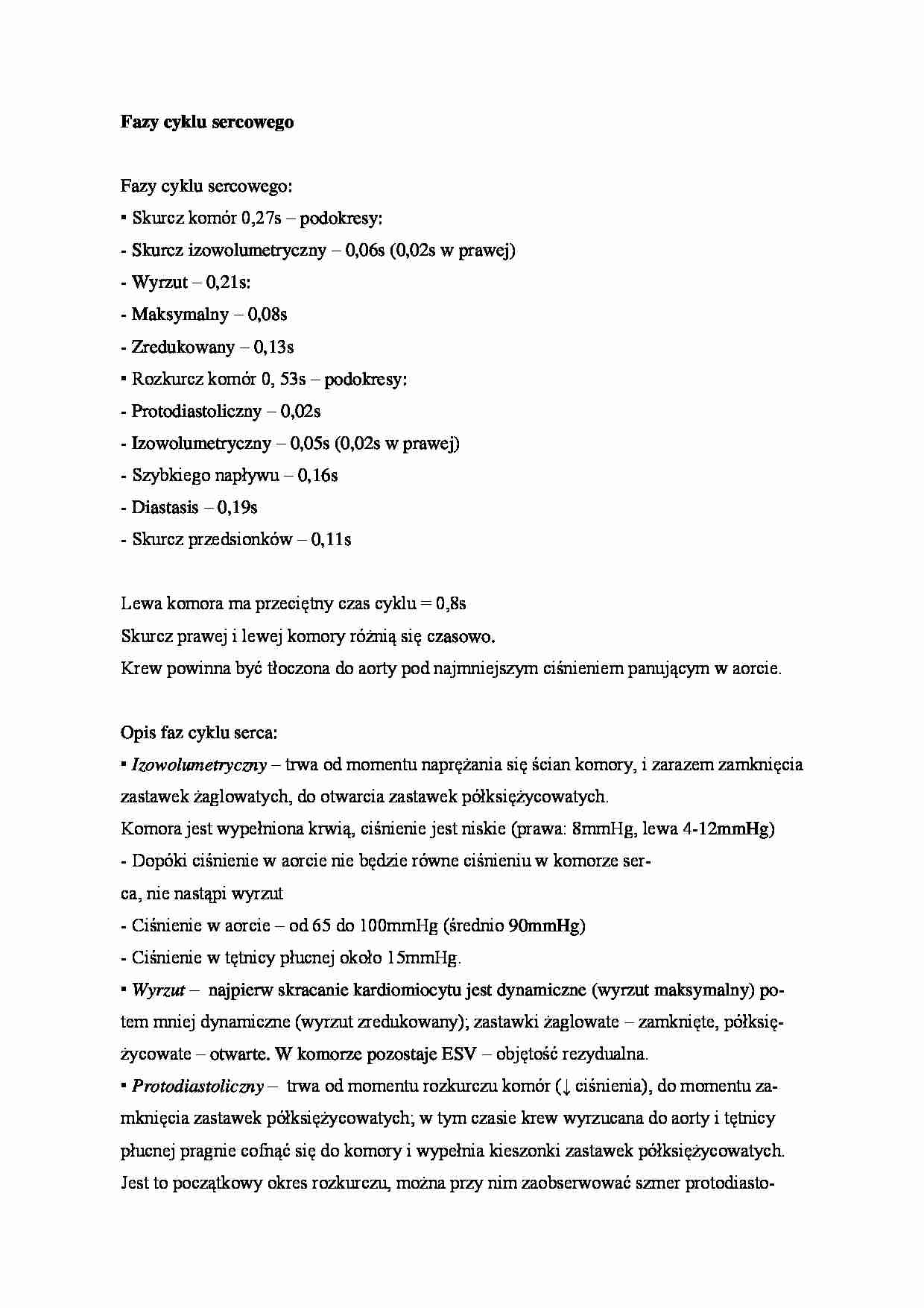 Fazy cyklu sercowego - omówienie - strona 1