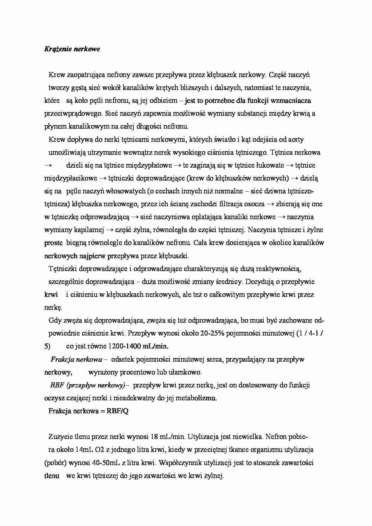 Krążenie nerkowe - omówienie - strona 1