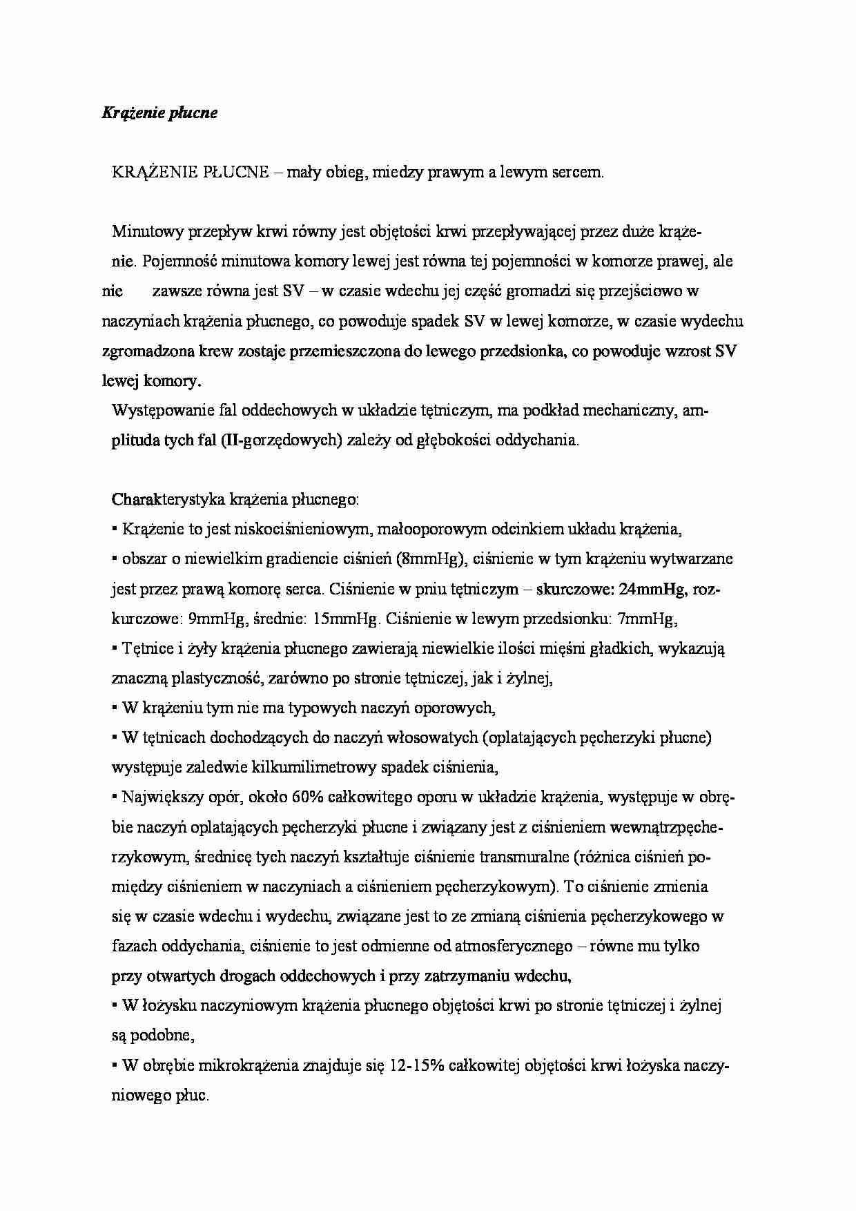 Krążenie płucne - omówienie - strona 1