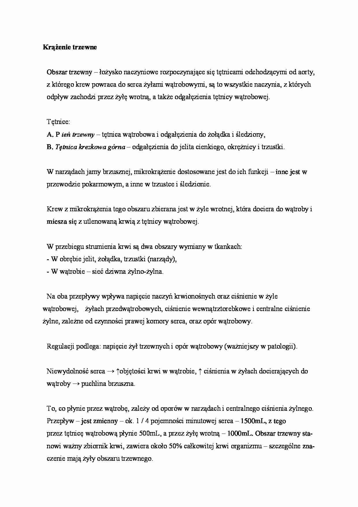 Krążenie trzewne - omówienie - strona 1