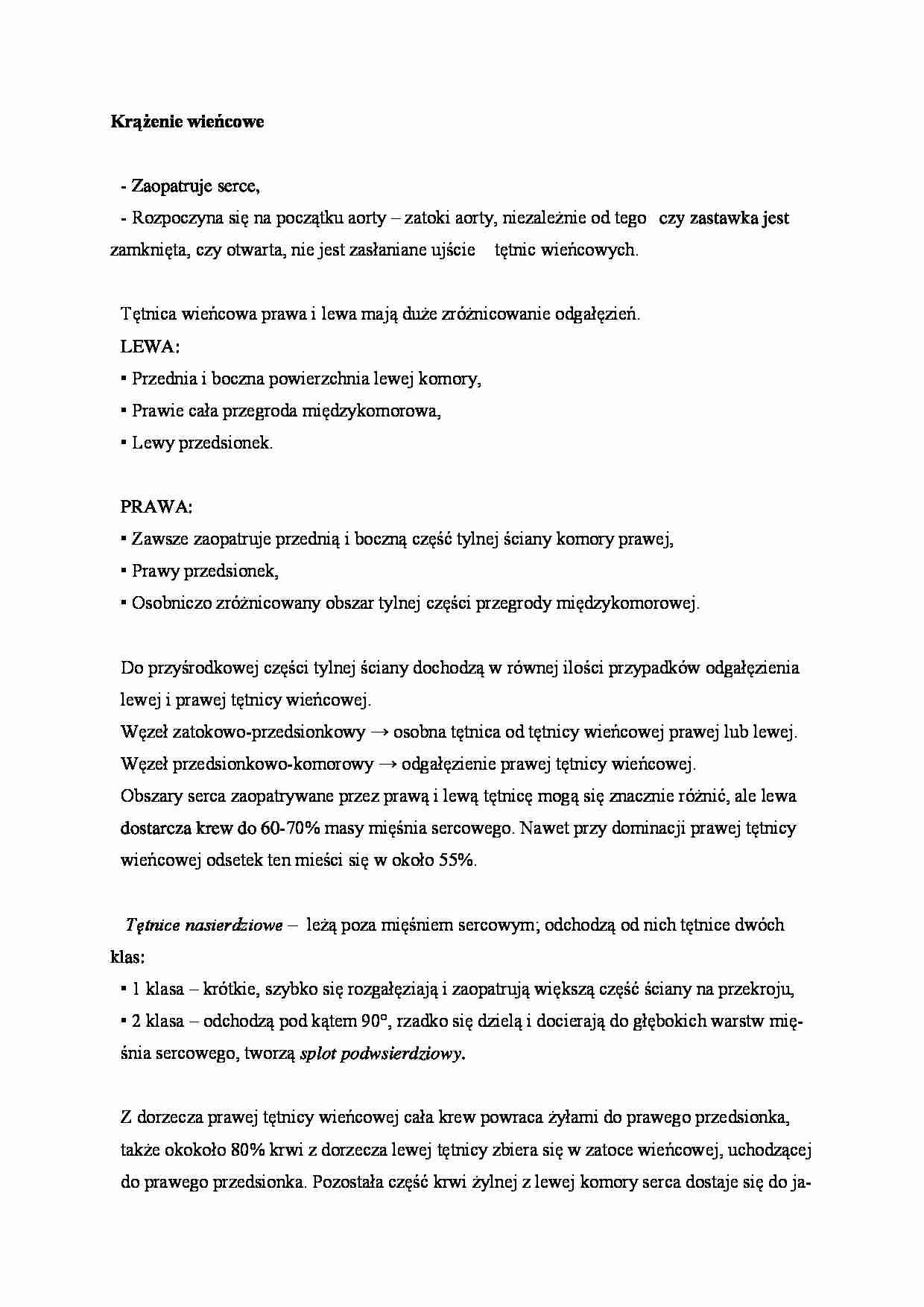 Krążenie wieńcowe - omówienie - strona 1
