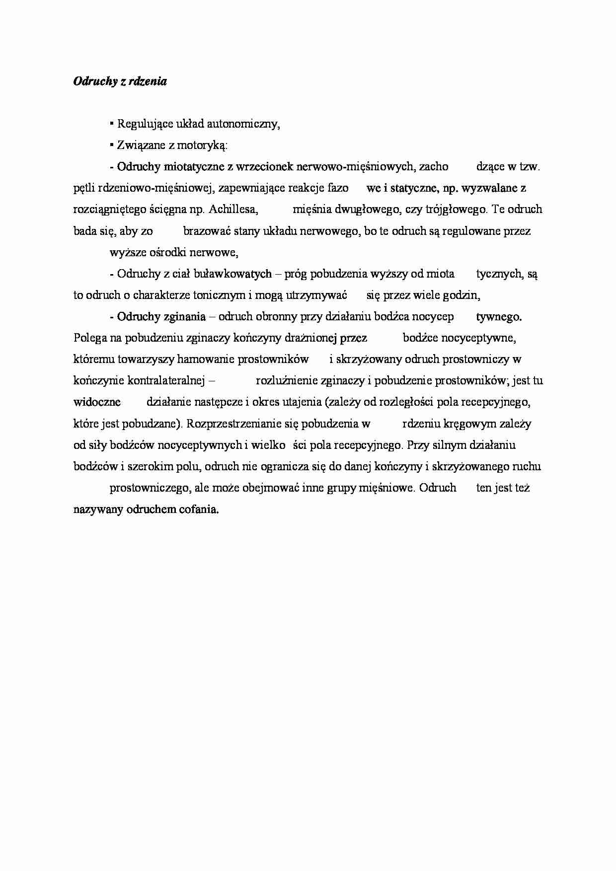 Odruchy z rdzenia - omówienie - strona 1