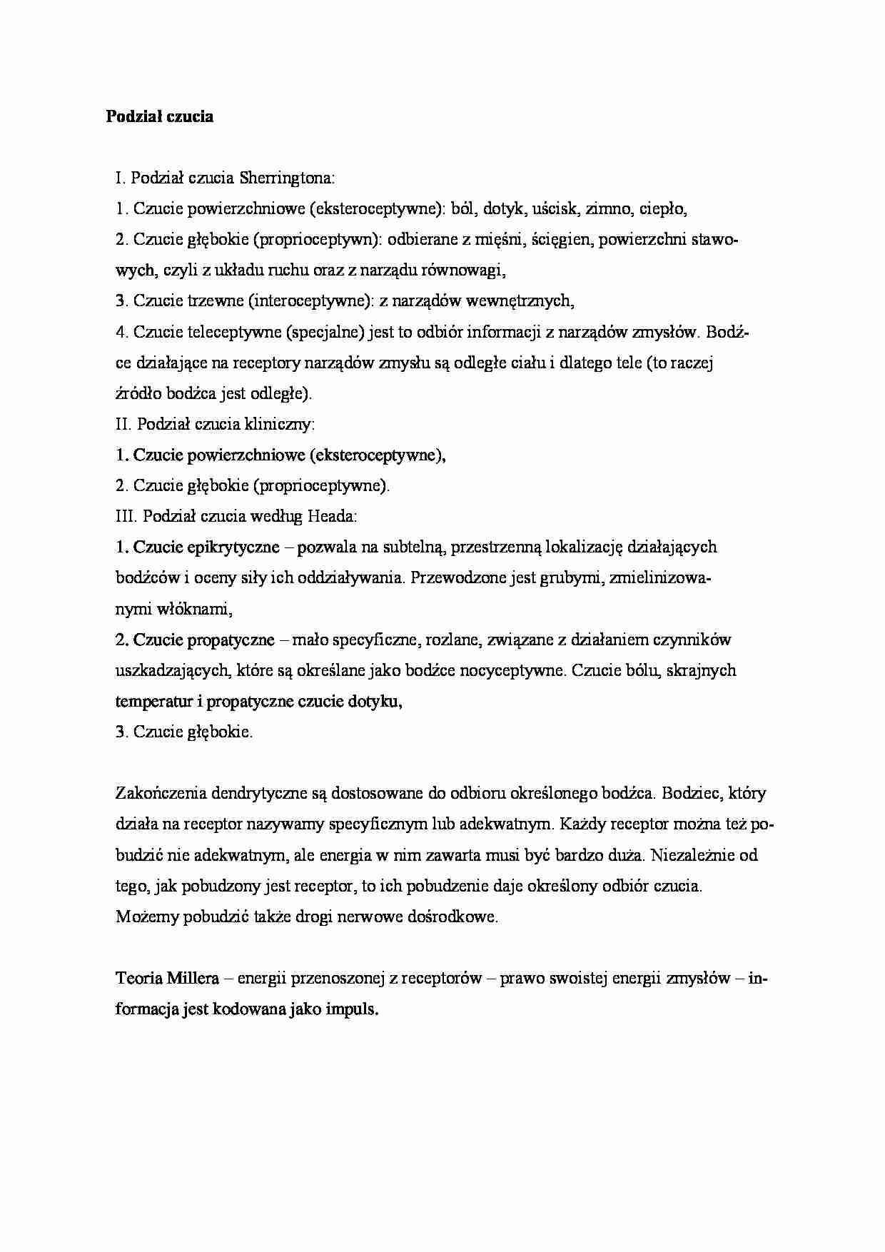 Podział czucia - omówienie - strona 1