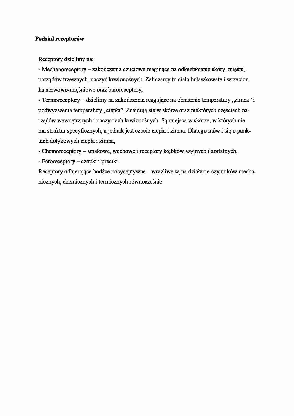 Podział receptorów - omówienie - strona 1