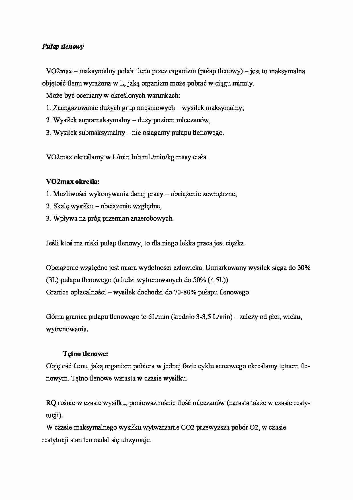 Pułap tlenowy - omówienie - strona 1