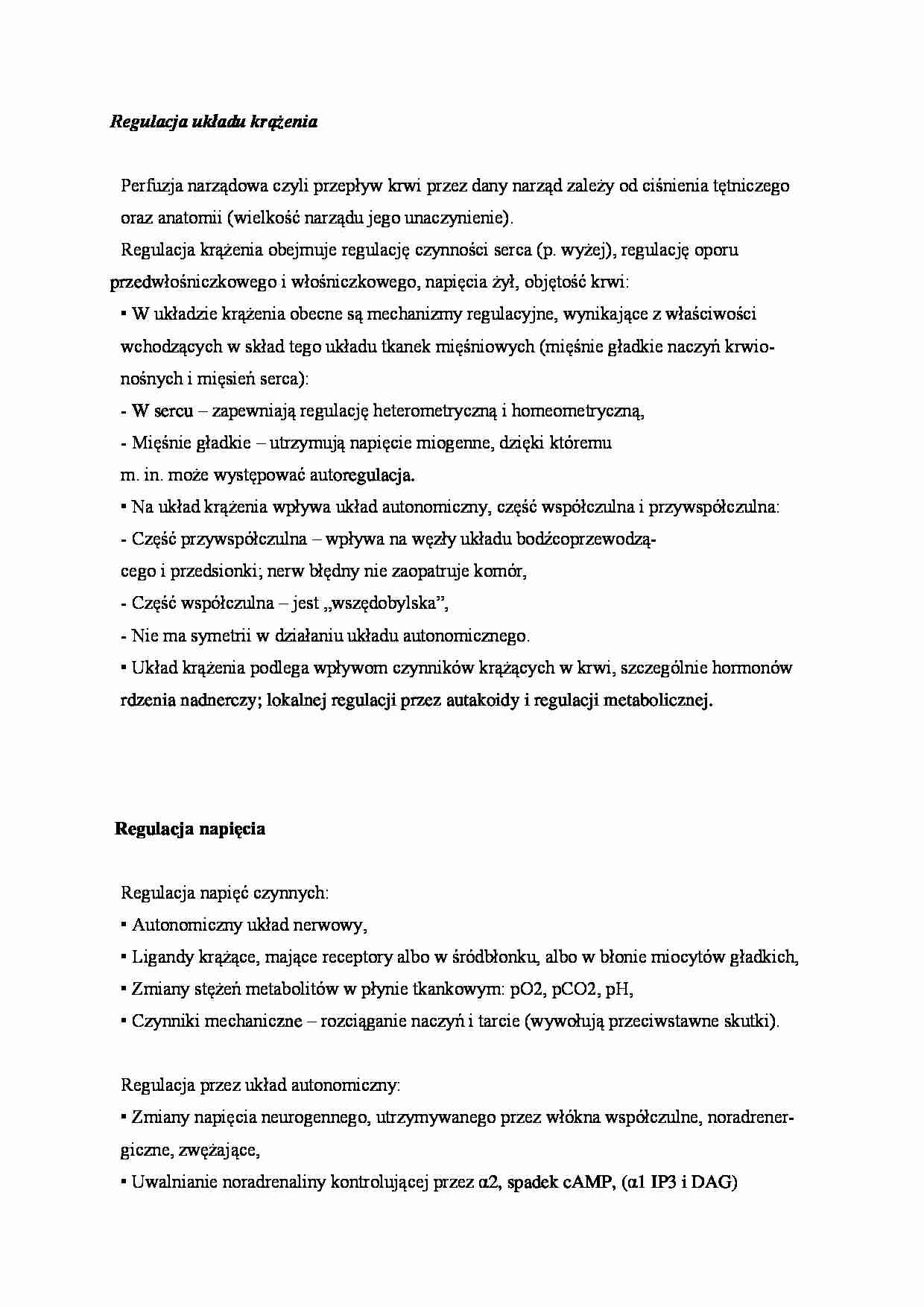 Regulacja układu krążenia - omówienie - strona 1