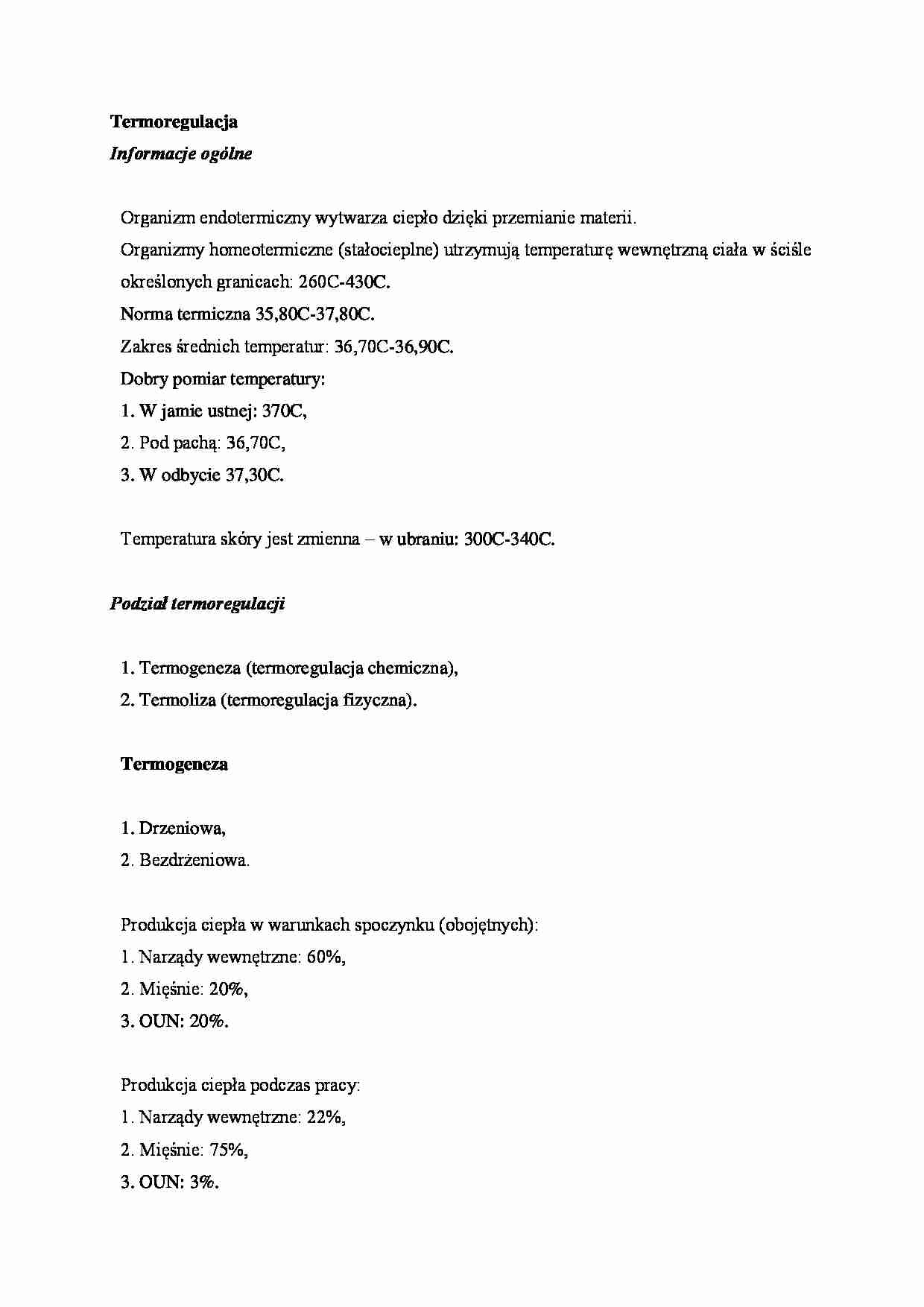 Termoregulacja - omówienie - strona 1