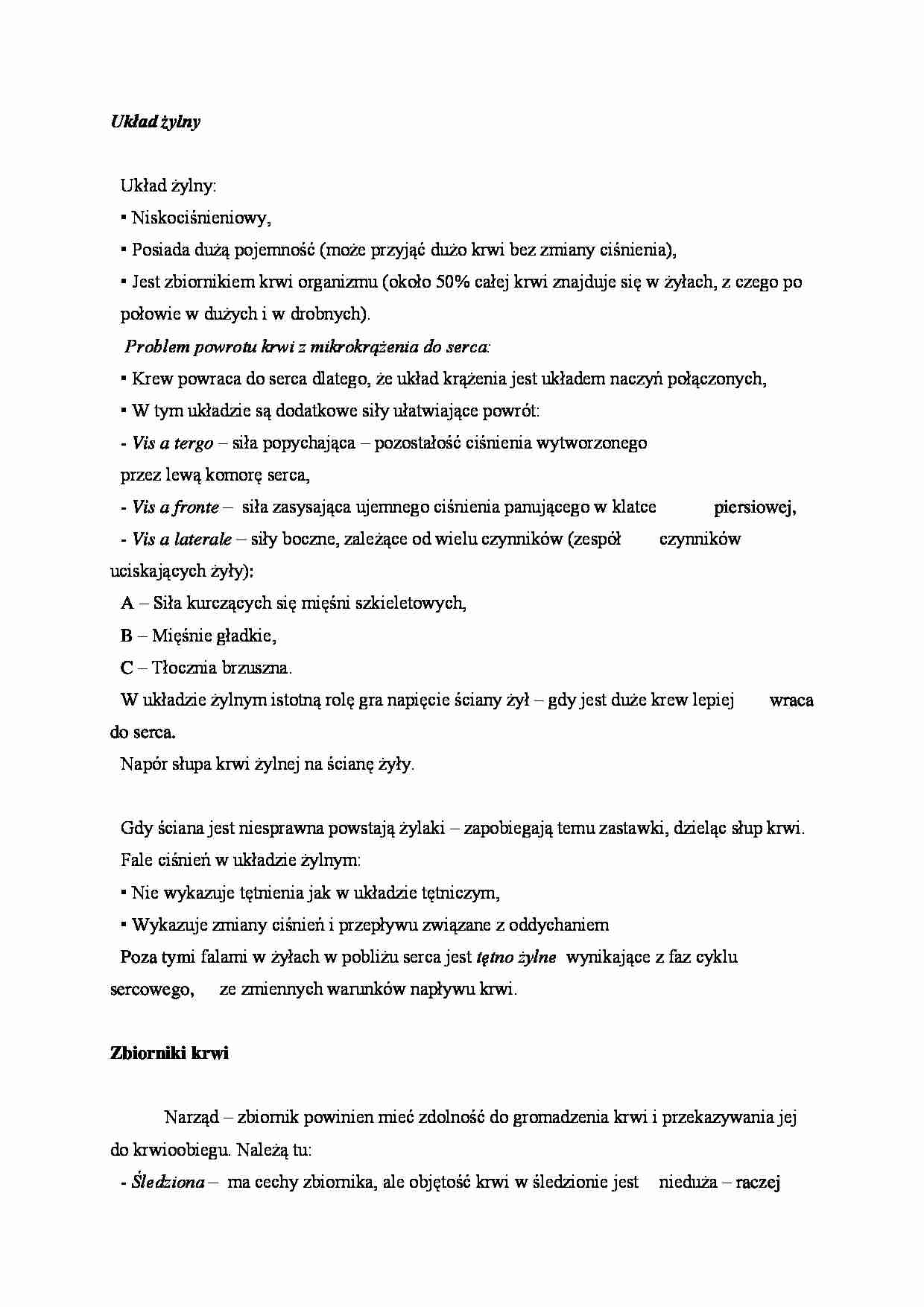 Układ żylny - omówienie - strona 1