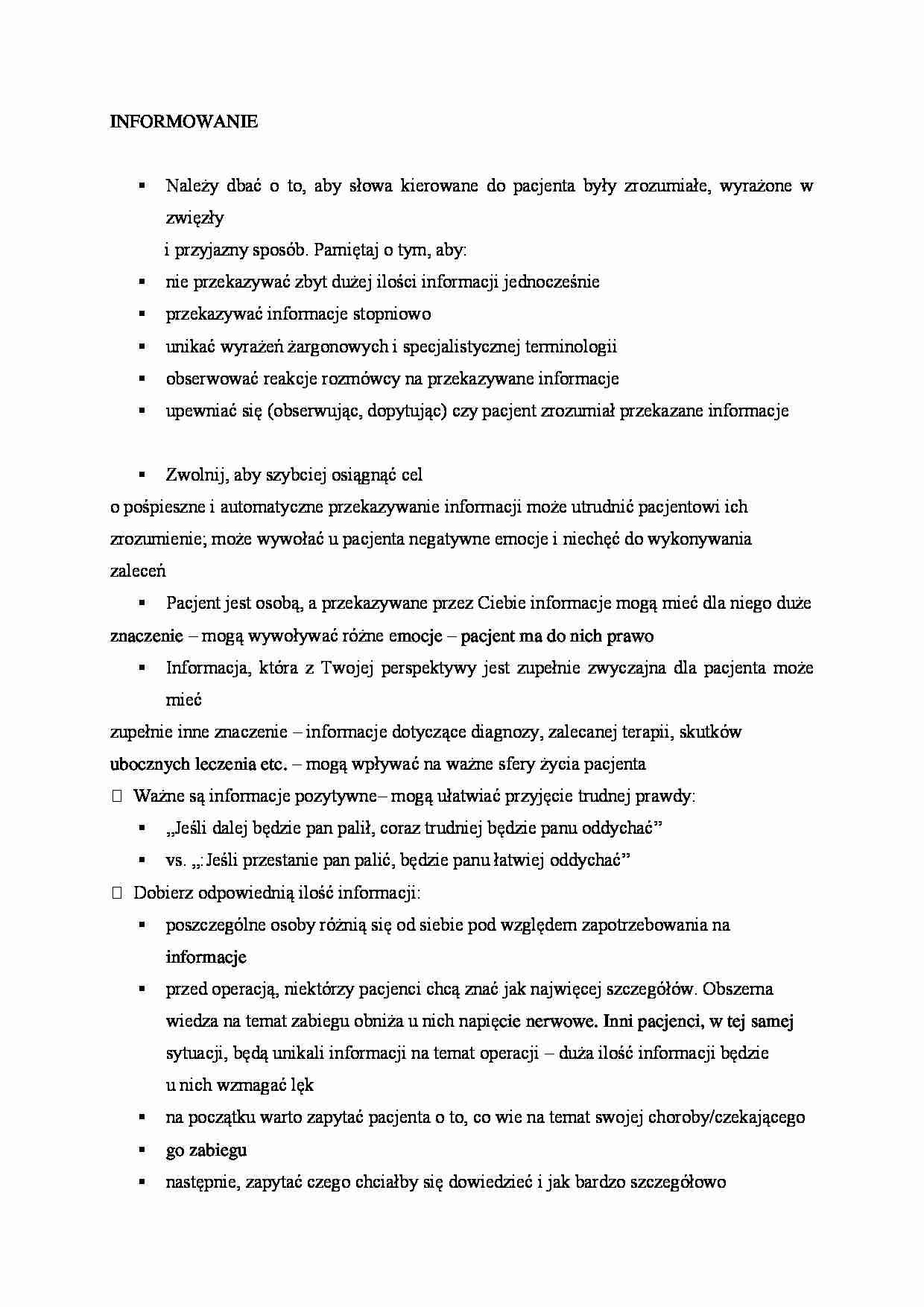 Informowanie - omówienie - strona 1