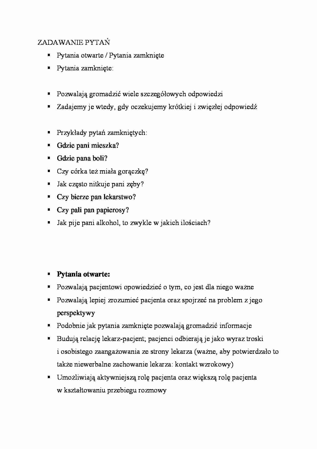 Zadawanie pytań - omówienie - strona 1