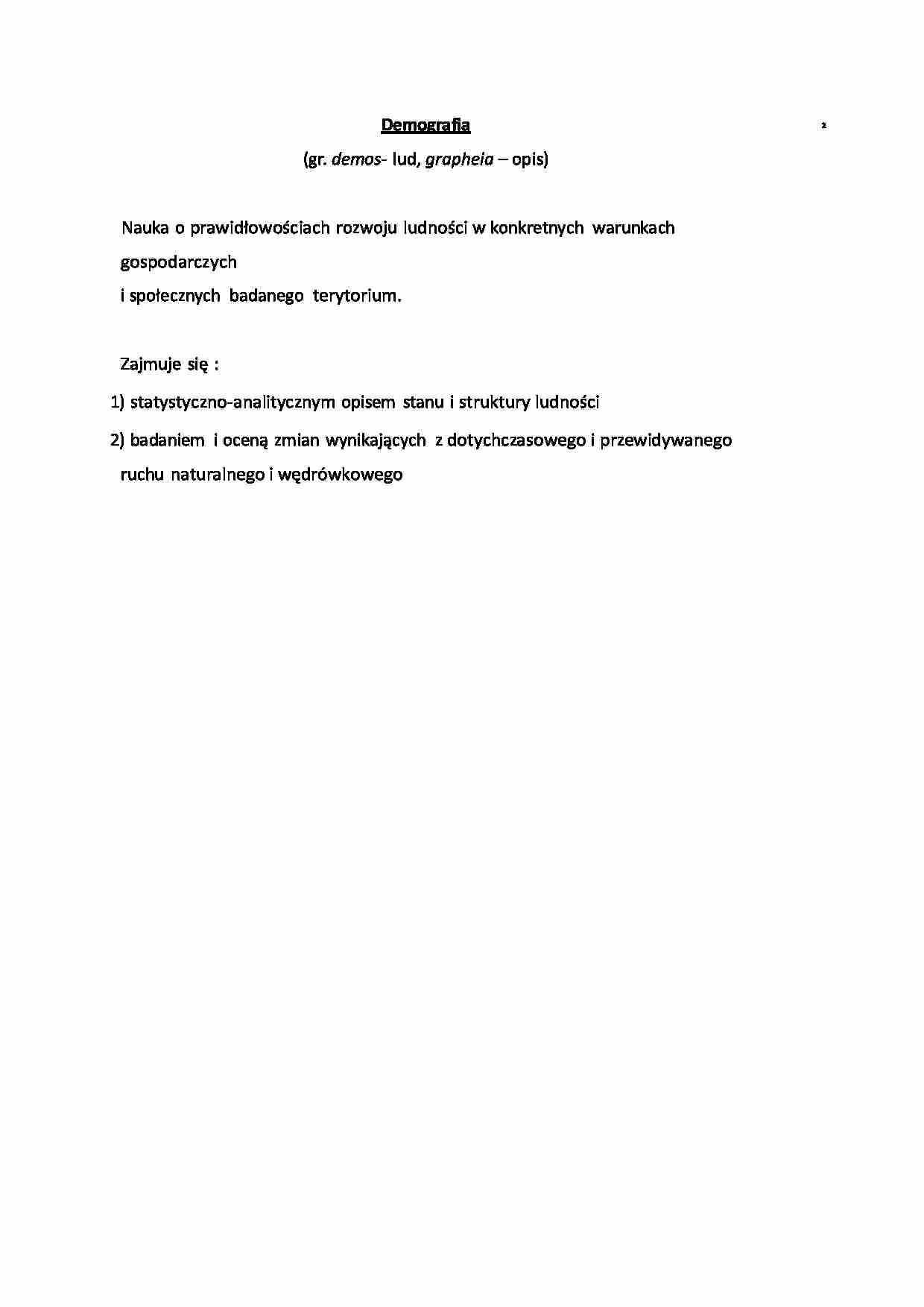 Demografia - omówienie - strona 1
