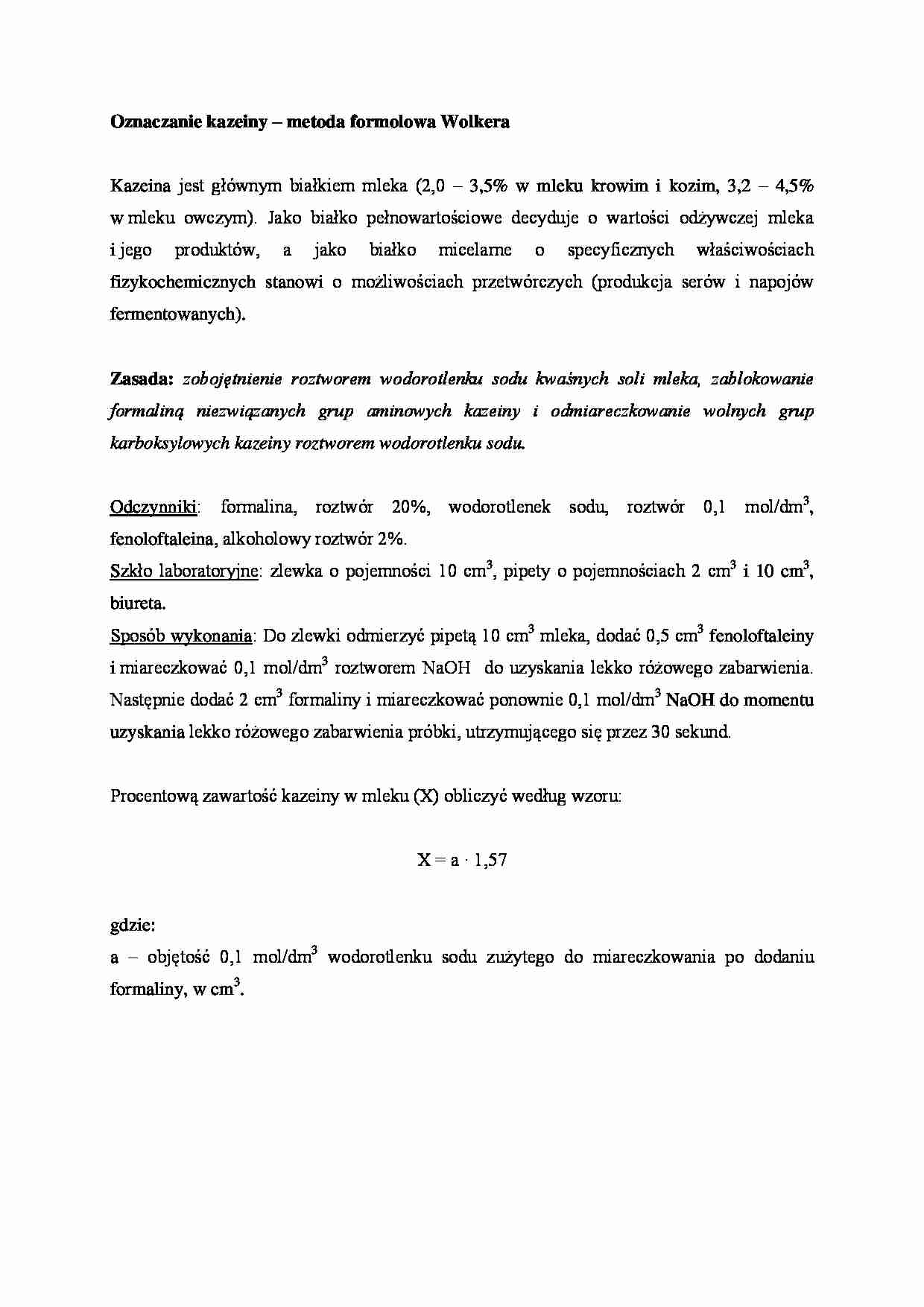 Oznaczanie kazeiny - omówienie - strona 1