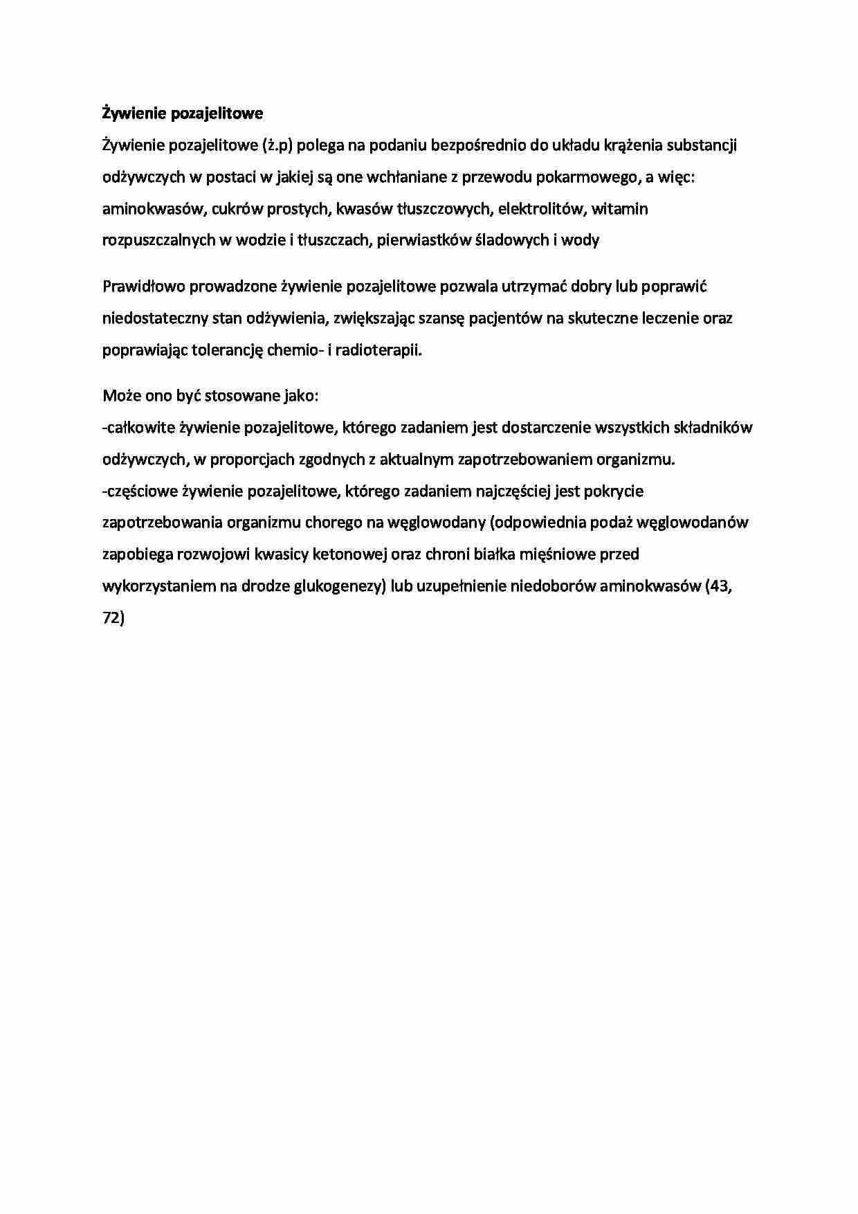 Żywienie pozajelitowe - omówienie - strona 1