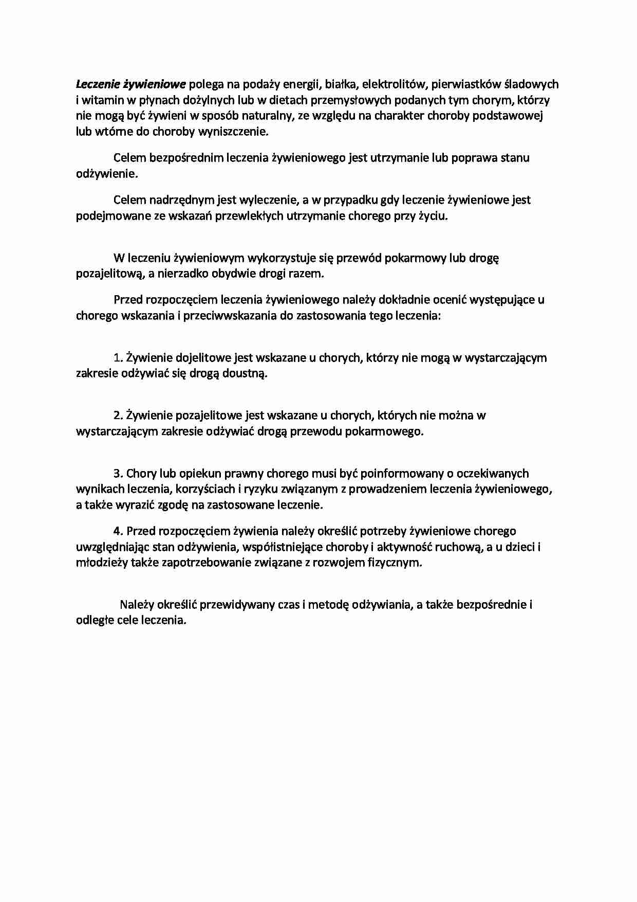 Leczenie żywieniowe - omówienie - strona 1