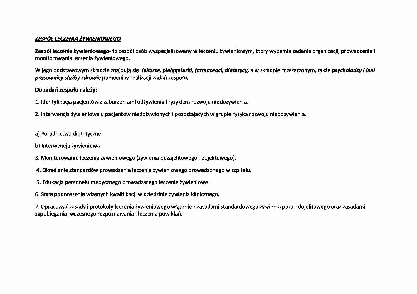 Zespół leczenia żywieniowego - omówienie - strona 1