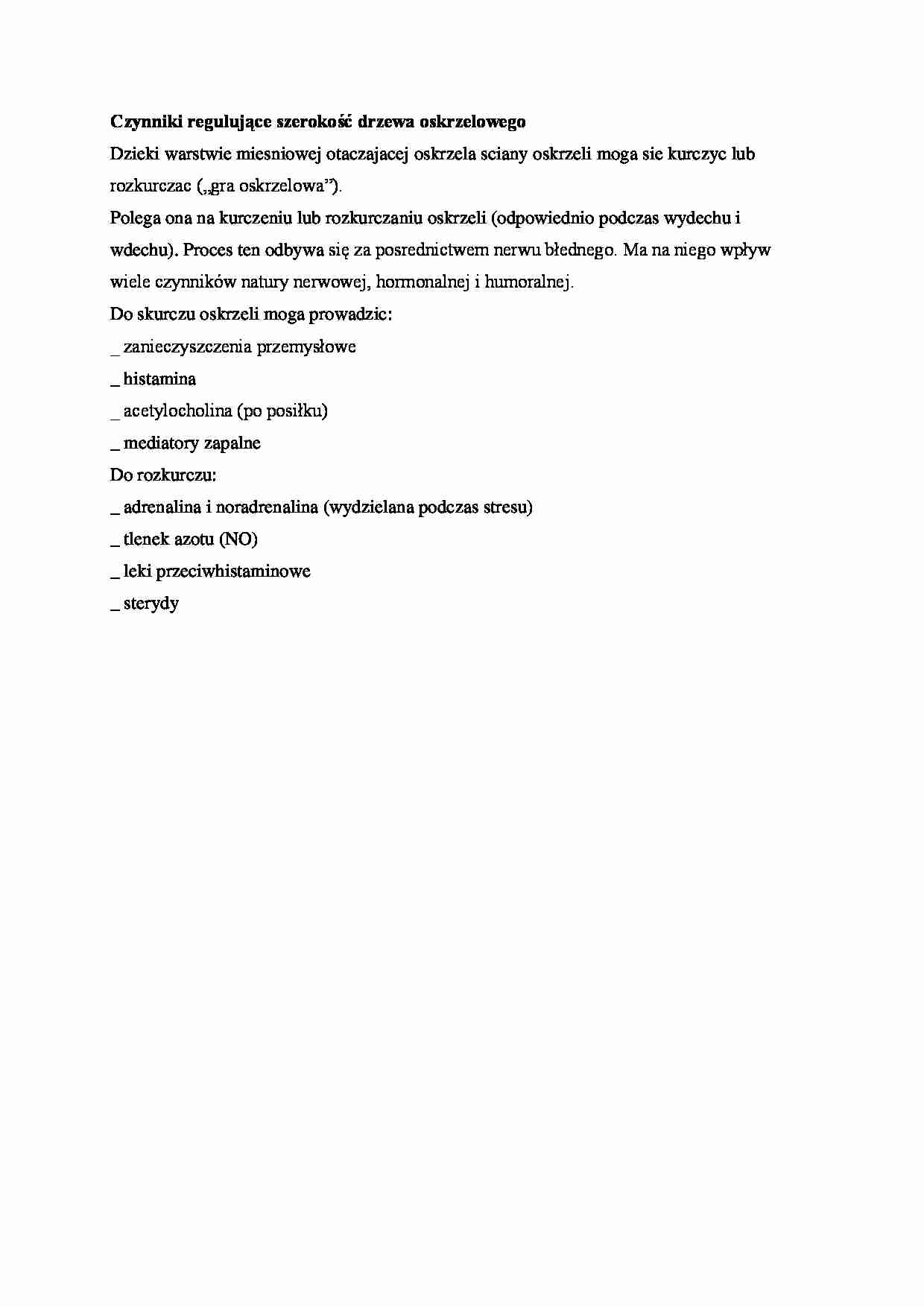 Czynniki regulujące szerokość drzewa oskrzelowego - omówienie - strona 1