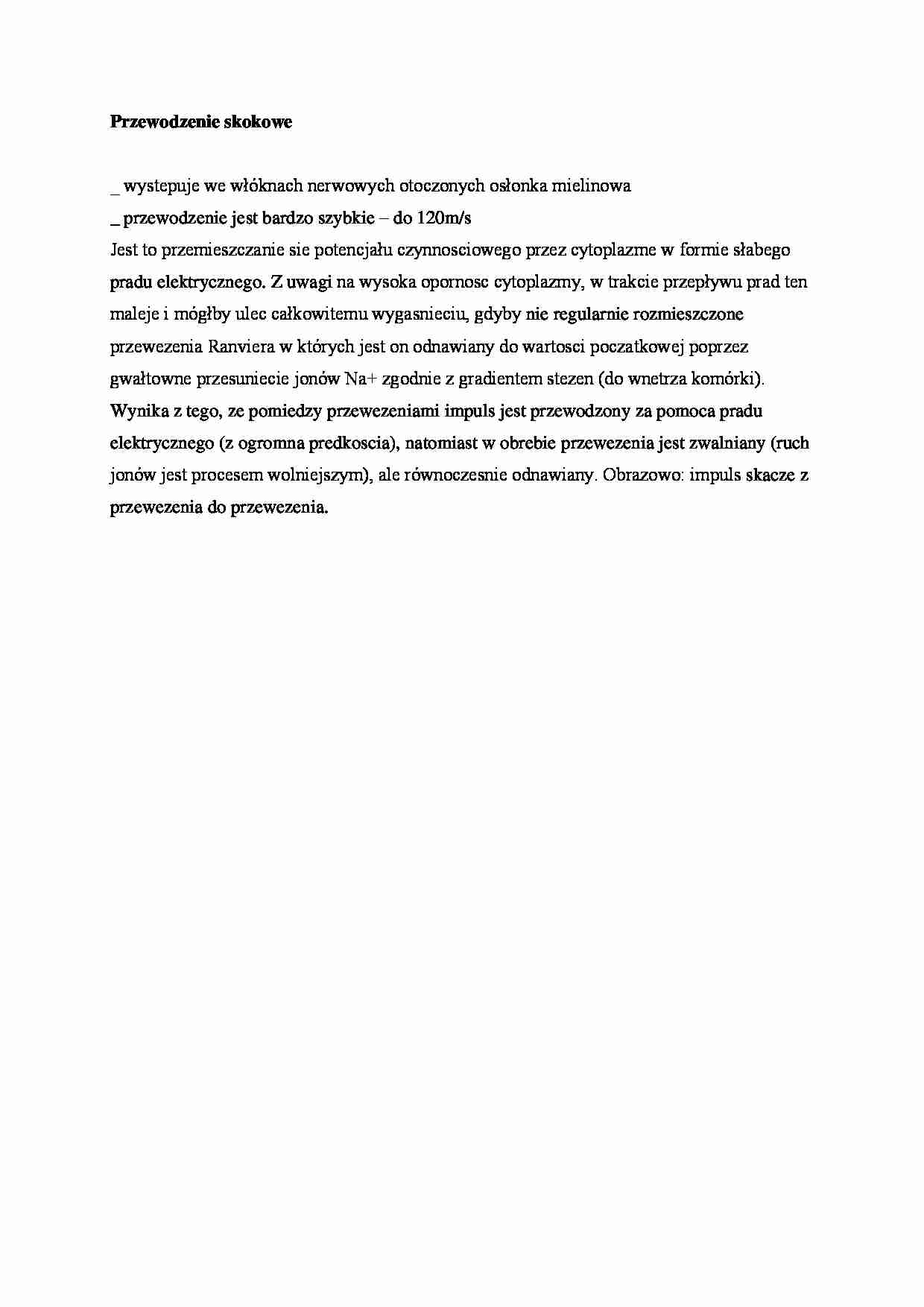 Przewodzenie skokowe - omówienie - strona 1