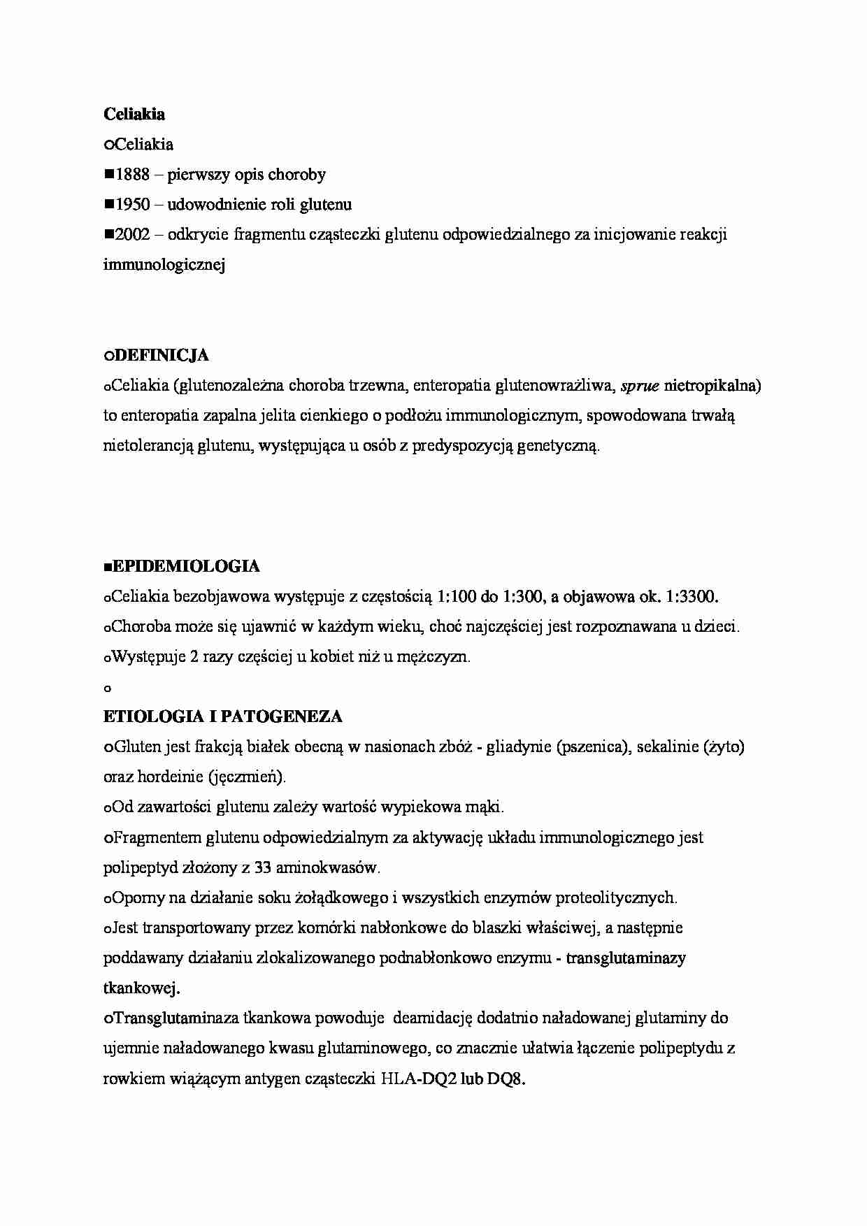 Celiakia - omówienie - strona 1