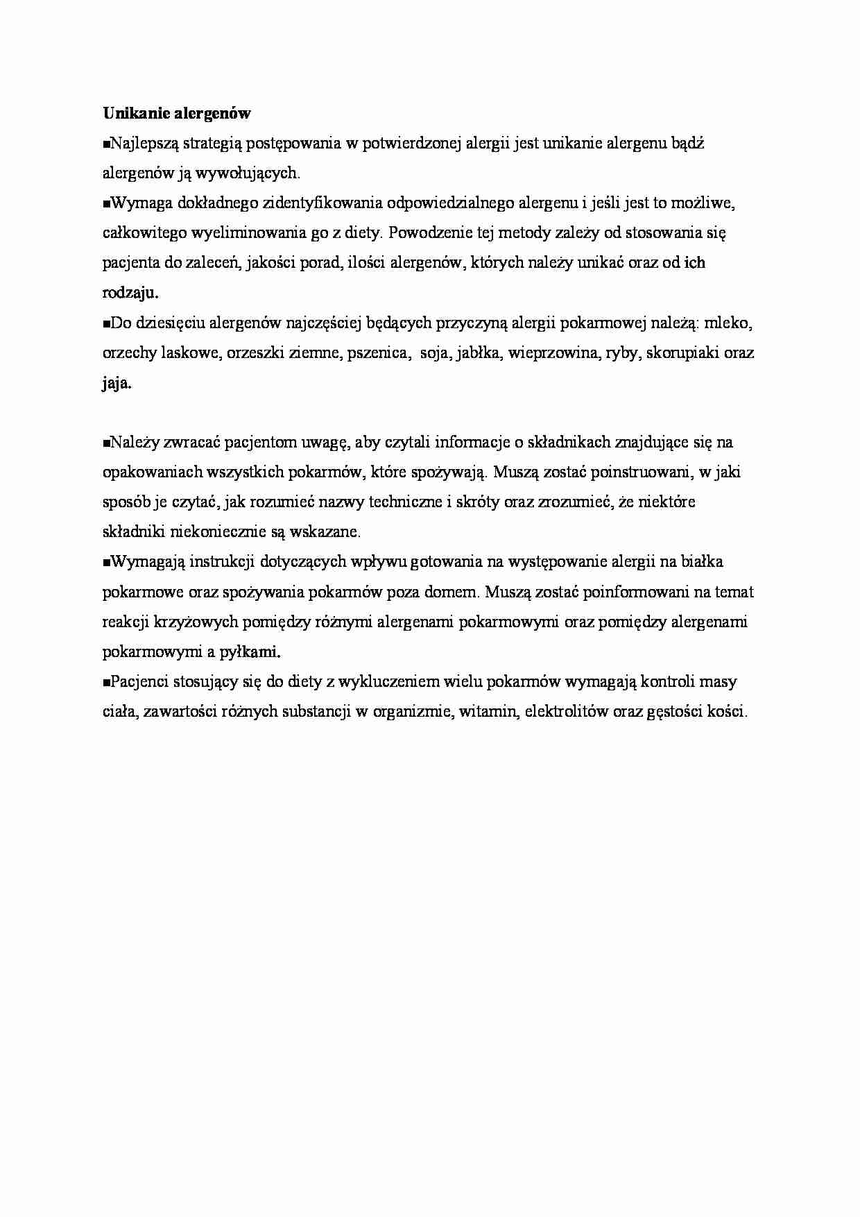 Unikanie alergenów - omówienie - strona 1