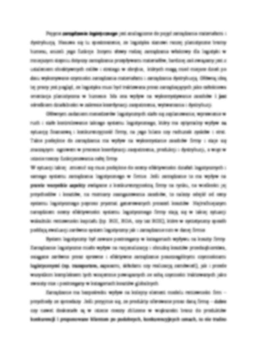 Zarządzanie logistyczne - omówienie - strona 2
