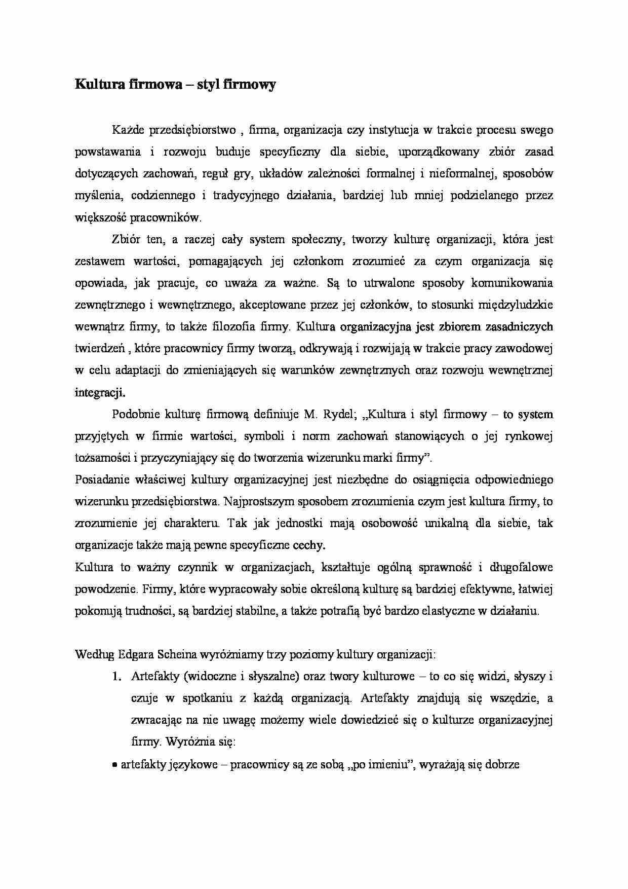 Kultura firmowa - omówienie - strona 1