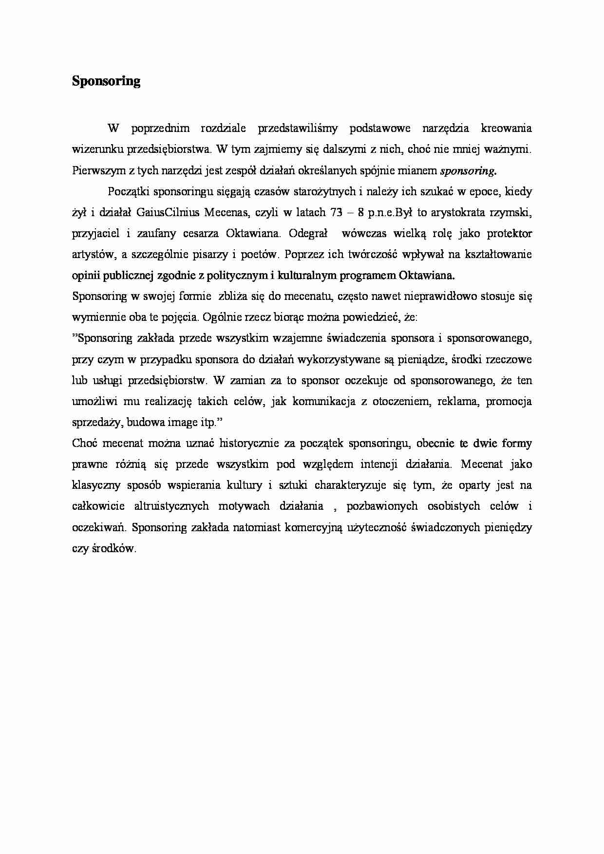 Sponsoring - omówienie - strona 1