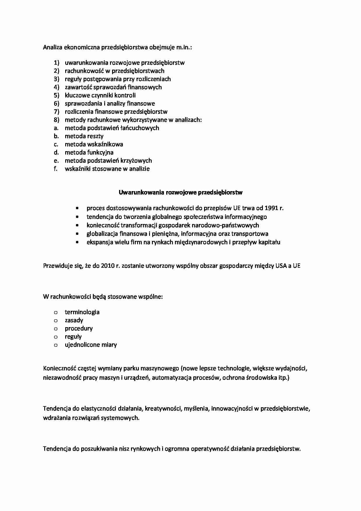 Analiza ekonomiczna - omówienie - strona 1