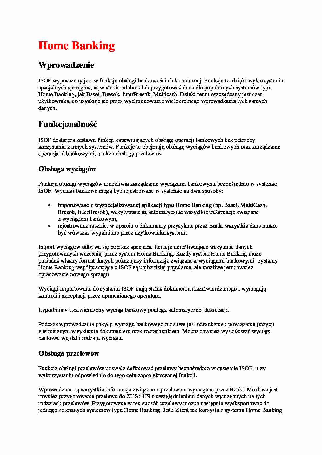 Home Banking - omówienie - strona 1