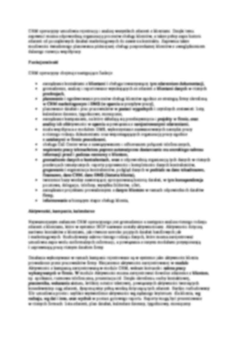 Charakterystyka ogólna CRM - omówienie - strona 2