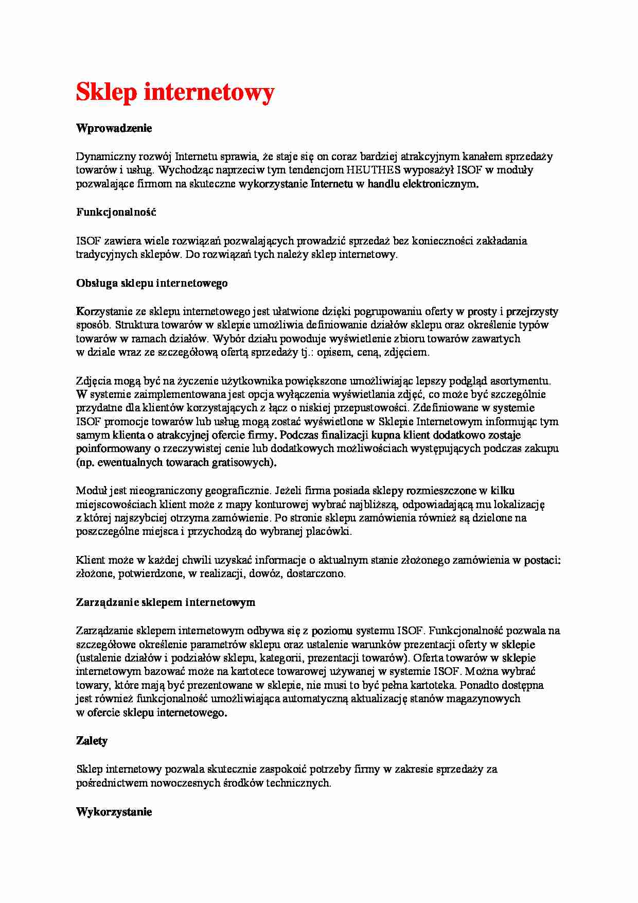 Sklep internetowy - omówienie - strona 1