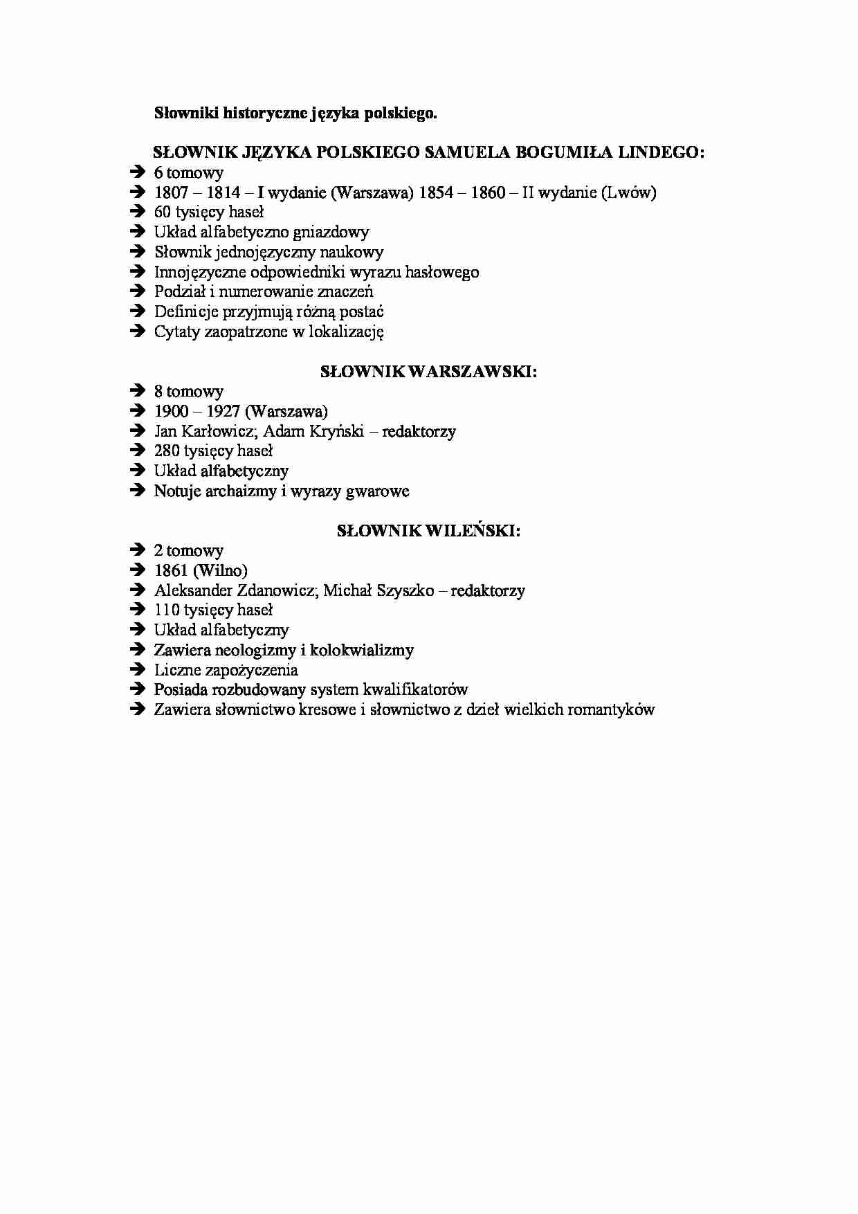 Słowniki historyczne języka polskiego - wykład - strona 1