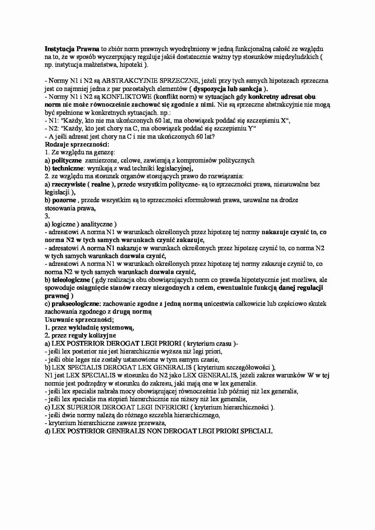 Instytucja prawna - wykład - strona 1