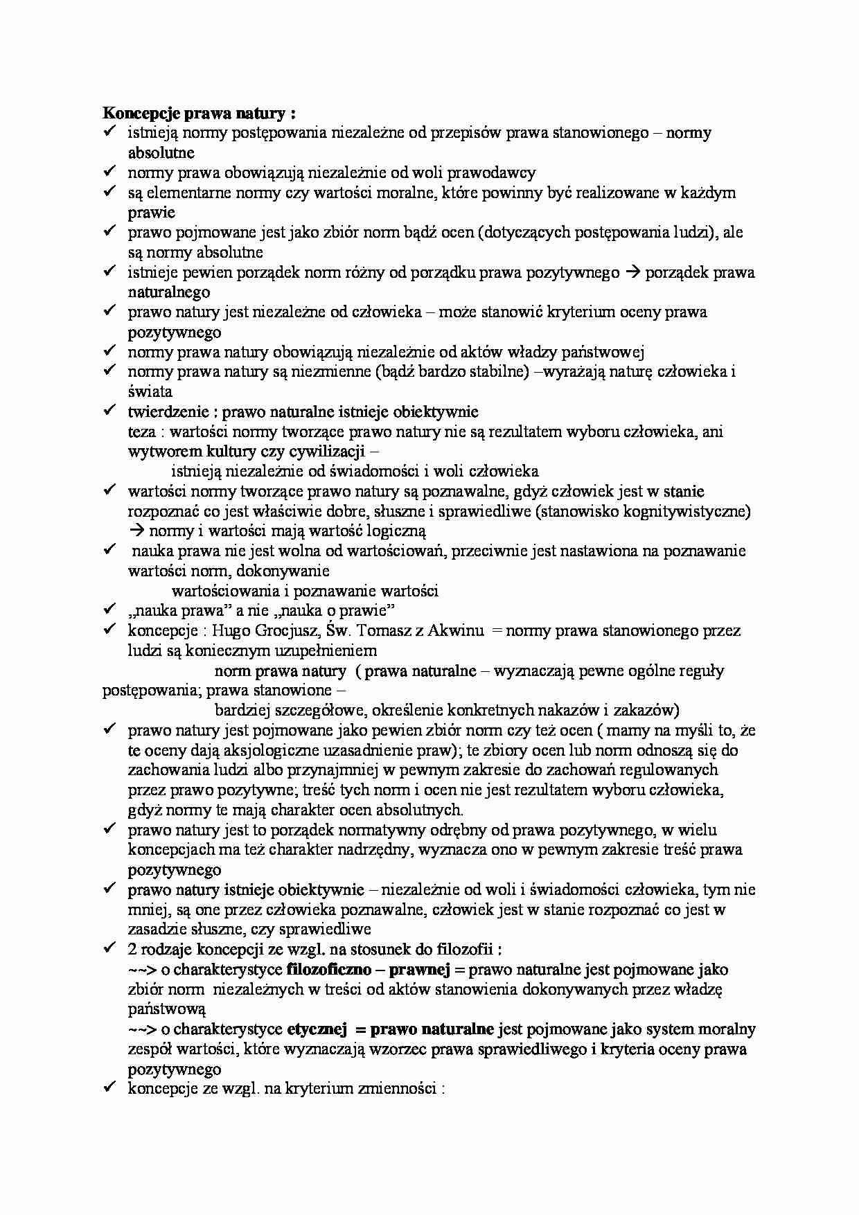 Koncepcje prawa natury - wykład - strona 1