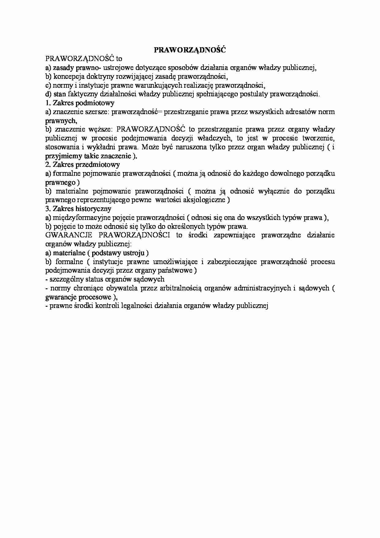 Praworządzność - wykład - strona 1