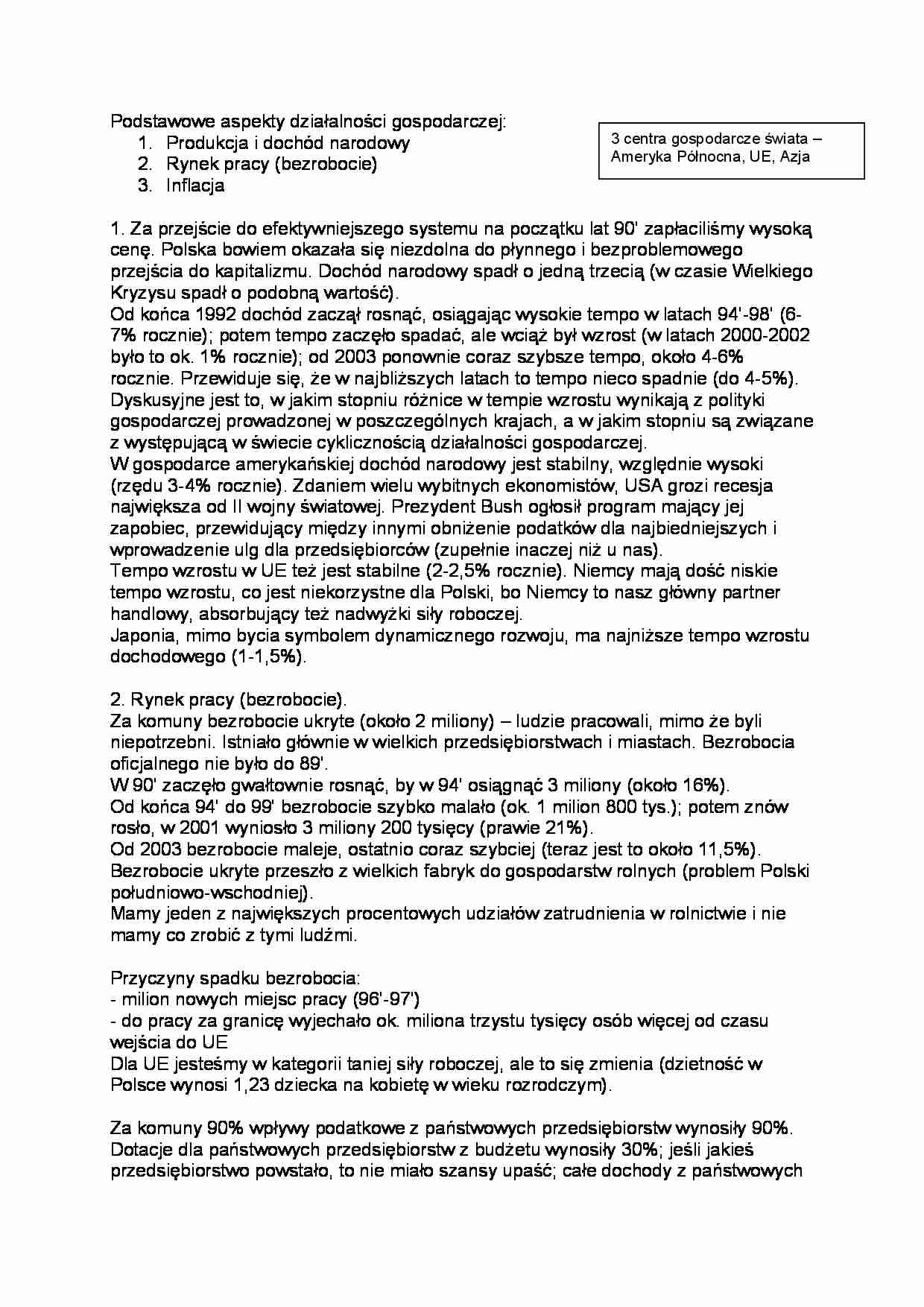 Podstawowe aspekty działalności gospodarczej - wykład - strona 1