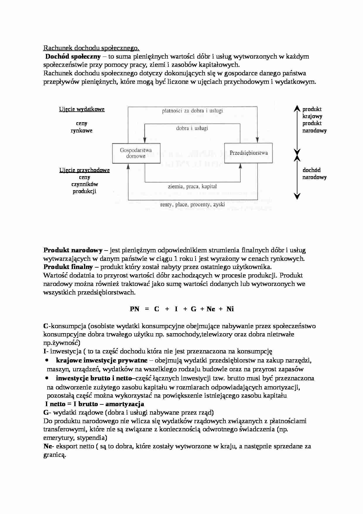 Rachunek dochodu społecznego - wykład  - strona 1
